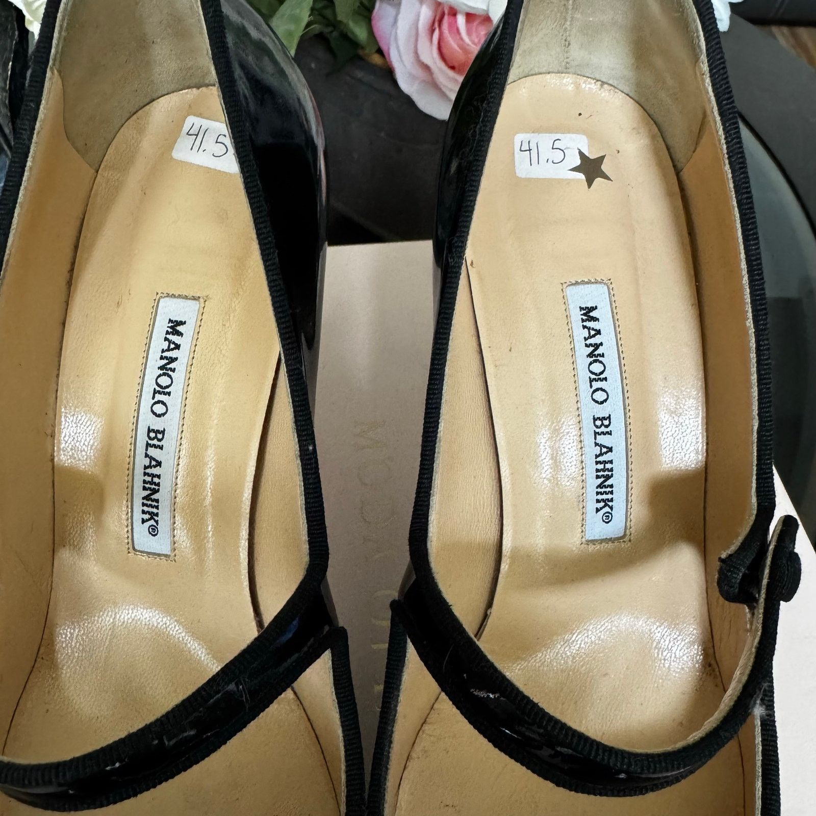 Manolo Blahnik Manolo Blahnik Black Patent Campari Mary Jane Pumps 41.5M Size US 11.5 / IT 41.5 - 5 Thumbnail
