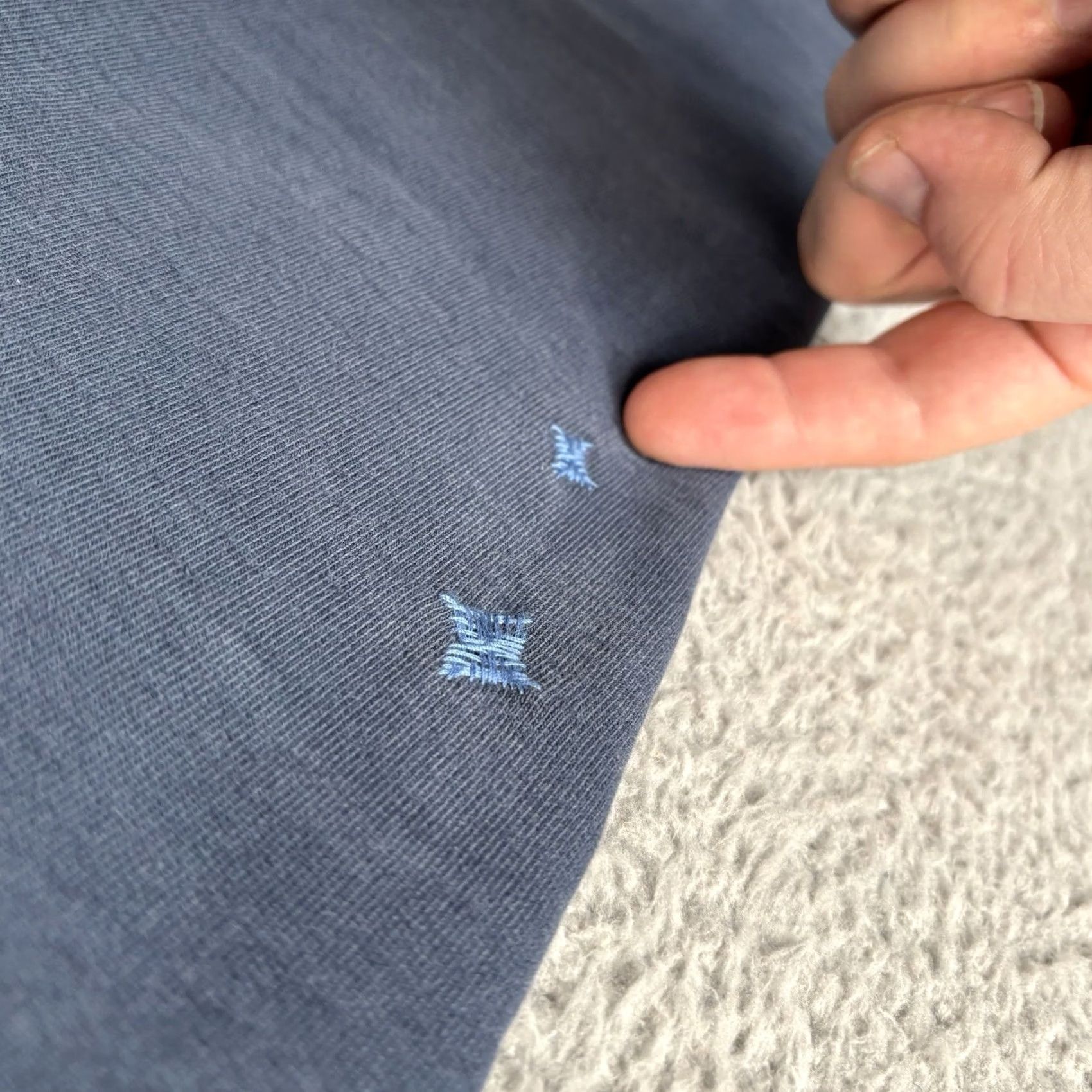 Vintage American Giant Sweatpants Joggers Mens M Navy 100% Cotton Drawstring Elastic Waist Pockets Tapered Inseam 29" Regular Fit USA Made Size US 31 - 4 Thumbnail