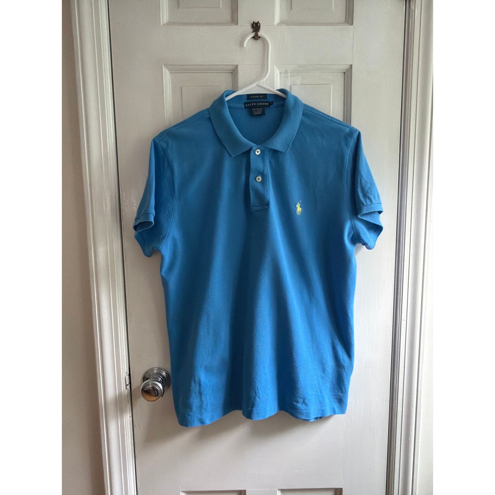 Polo Ralph Lauren Vintage Polo Ralph Lauren Polo Blue Shirt Men's Yellow Pony Size US L / EU 52-54 / 3 - 1 Thumbnail