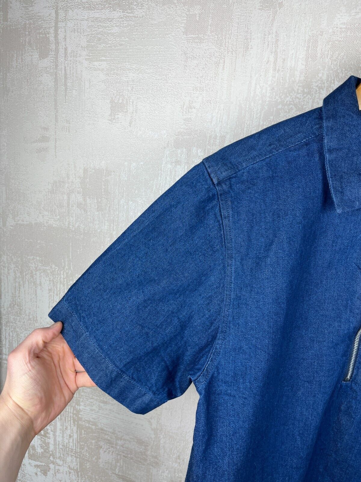 Other Just Junkies Reggie Half Zip Indigo Denim Short Sleeve Shirt Size US S / EU 44-46 / 1 - 7 Thumbnail