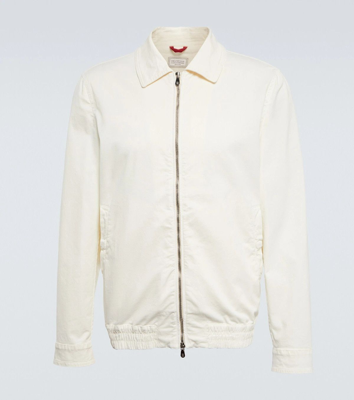 Brunello Cucinelli o1gr1nt0525 Cotton Windbreaker Jacket in Ivory Size US M / EU 48-50 / 2 - 1 Thumbnail