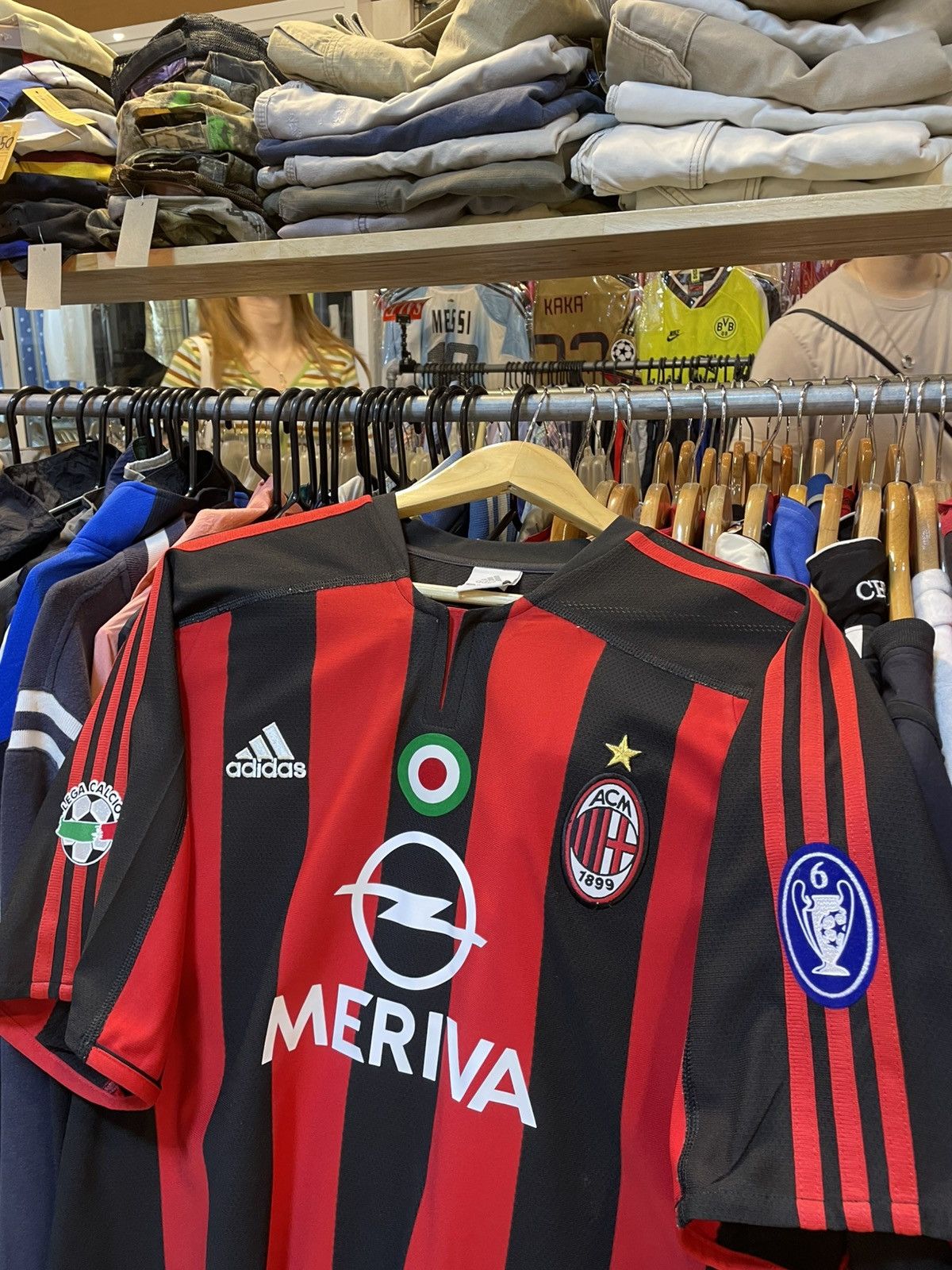 Adidas Vintage 2003-2004 AC Milan Nesta13 Home Kit Size US L / EU 52-54 / 3 - 3 Thumbnail