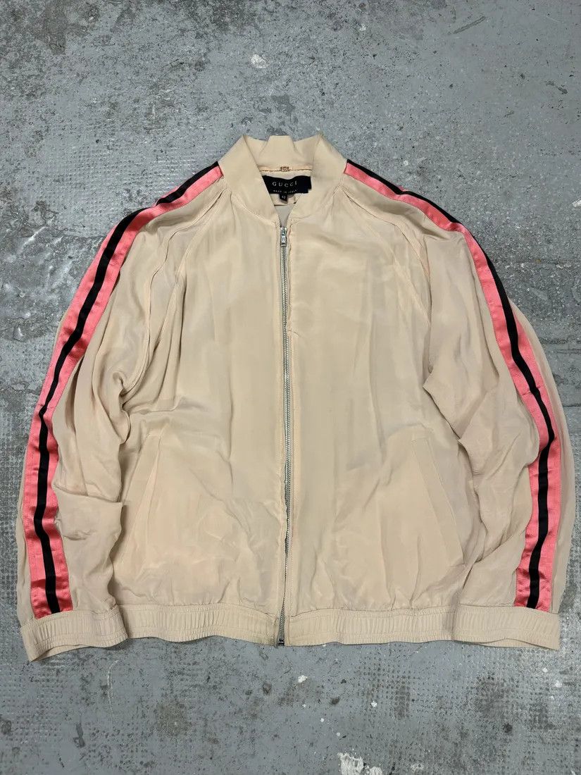 Gucci × Vintage SS2003 Gucci Silk Beige Light Bomber Jacket by Tom Ford Size M / US 6-8 / IT 42-44 - 2 Thumbnail