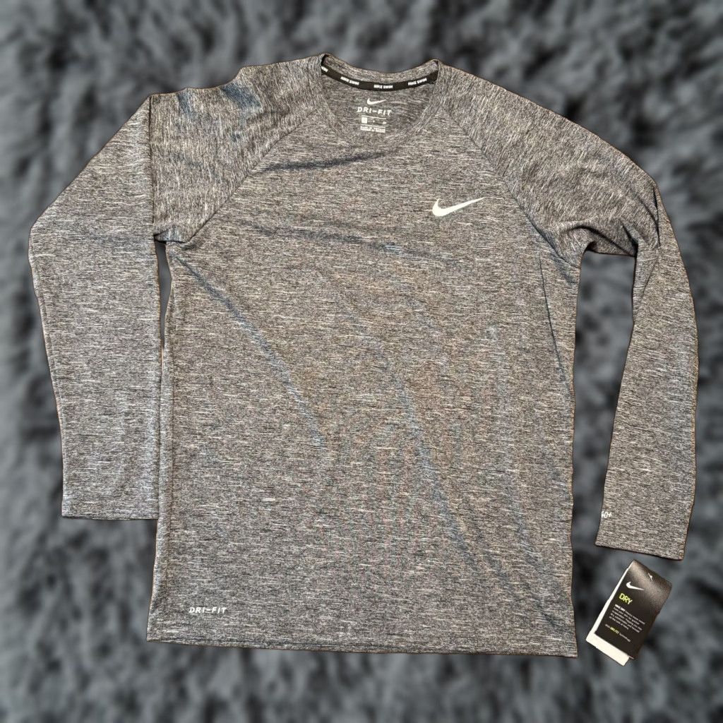 Nike Nike Swim Shirt Mens Size S Gray Long Sleeve UV Protection Dri-FIT Beach Activewear Size US S / EU 44-46 / 1 - 1 Thumbnail