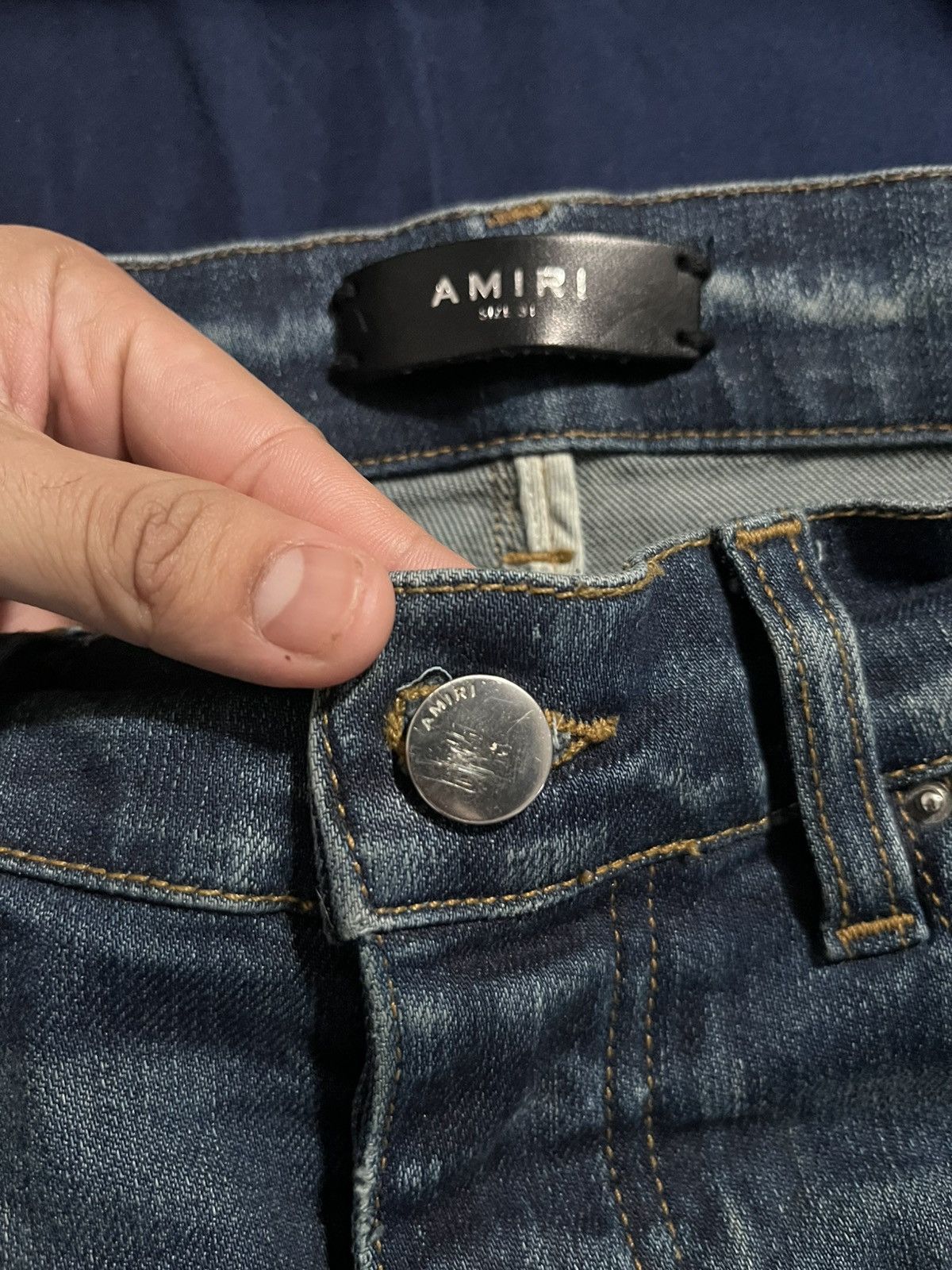 Amiri Amiri Mx1 Indigo Red Patch Size US 31 - 4 Thumbnail