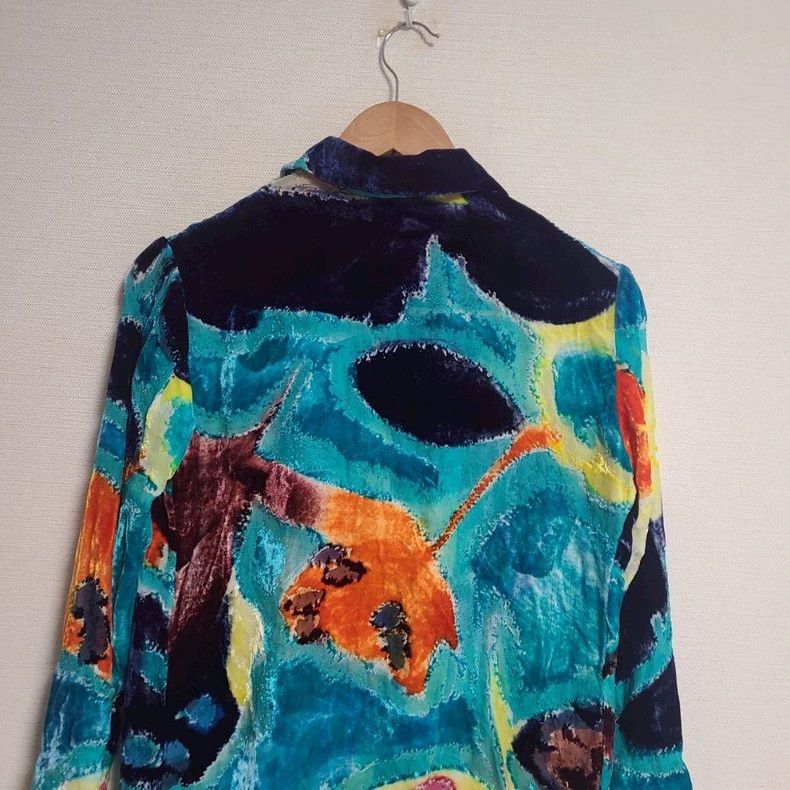 Issey Miyake Issey Miyake Blue silk blended floral cardigan Size M / US 6-8 / IT 42-44 - 5 Thumbnail