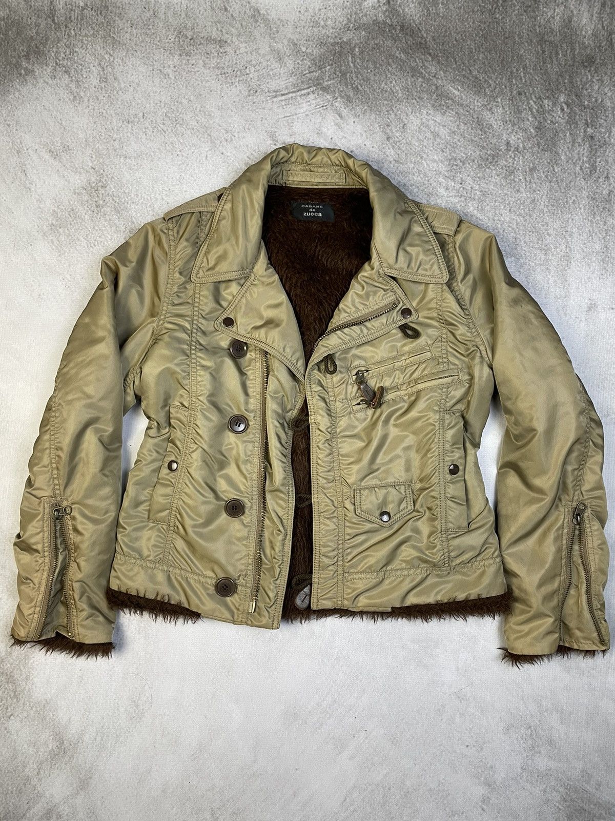 CABANE de ZUCCa AW05 Alpaca Fur Lined Rider Jacket Size US S / EU 44-46 / 1 - 4 Thumbnail