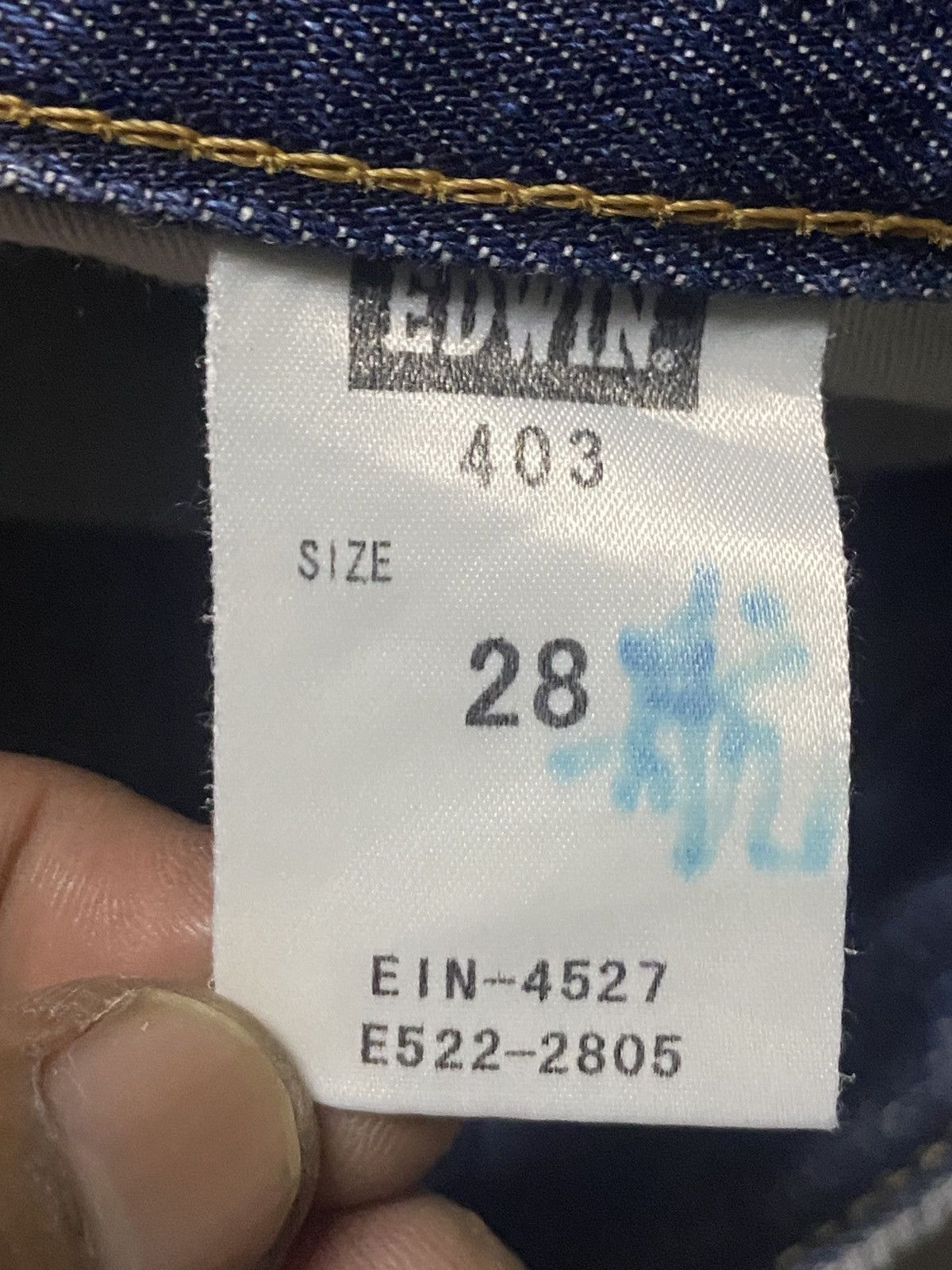 Edwin Vintage Edwin 403 Blue Wash straight Fit Jeans Size US 30 / EU 46 - 15 Thumbnail