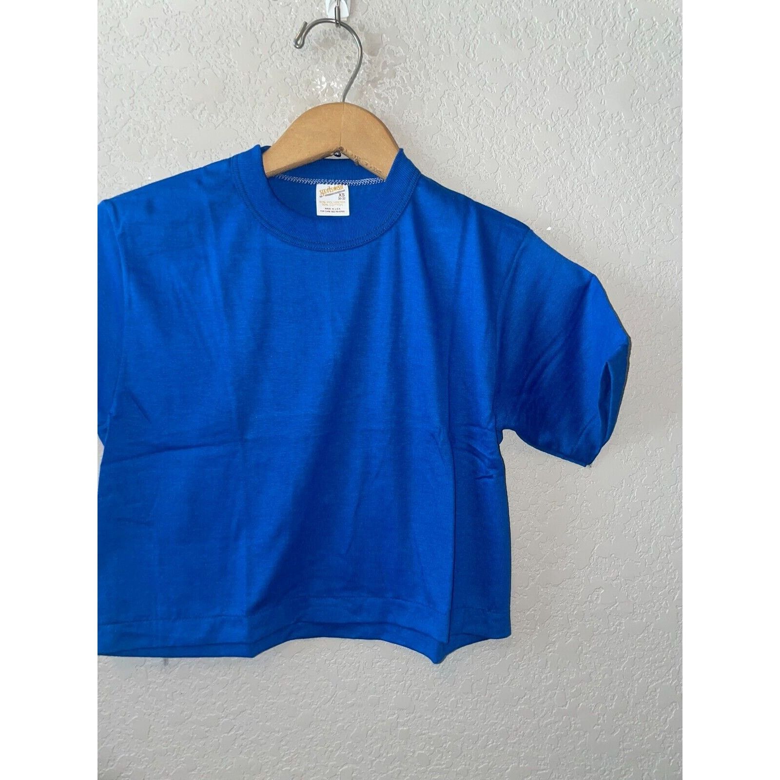 Vintage 1980s Vintage Sportswear Blue Blank Crop Top XS X-Small Size XS / US 0-2 / IT 36-38 - 5 Thumbnail