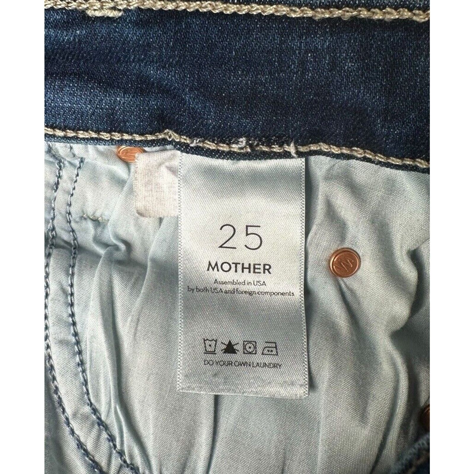 MOTHER MOTHER The Stunner Ankle Fray Jean Womens 25 Dark Skinny Size 25" / US 0 / IT 36 - 14 Thumbnail
