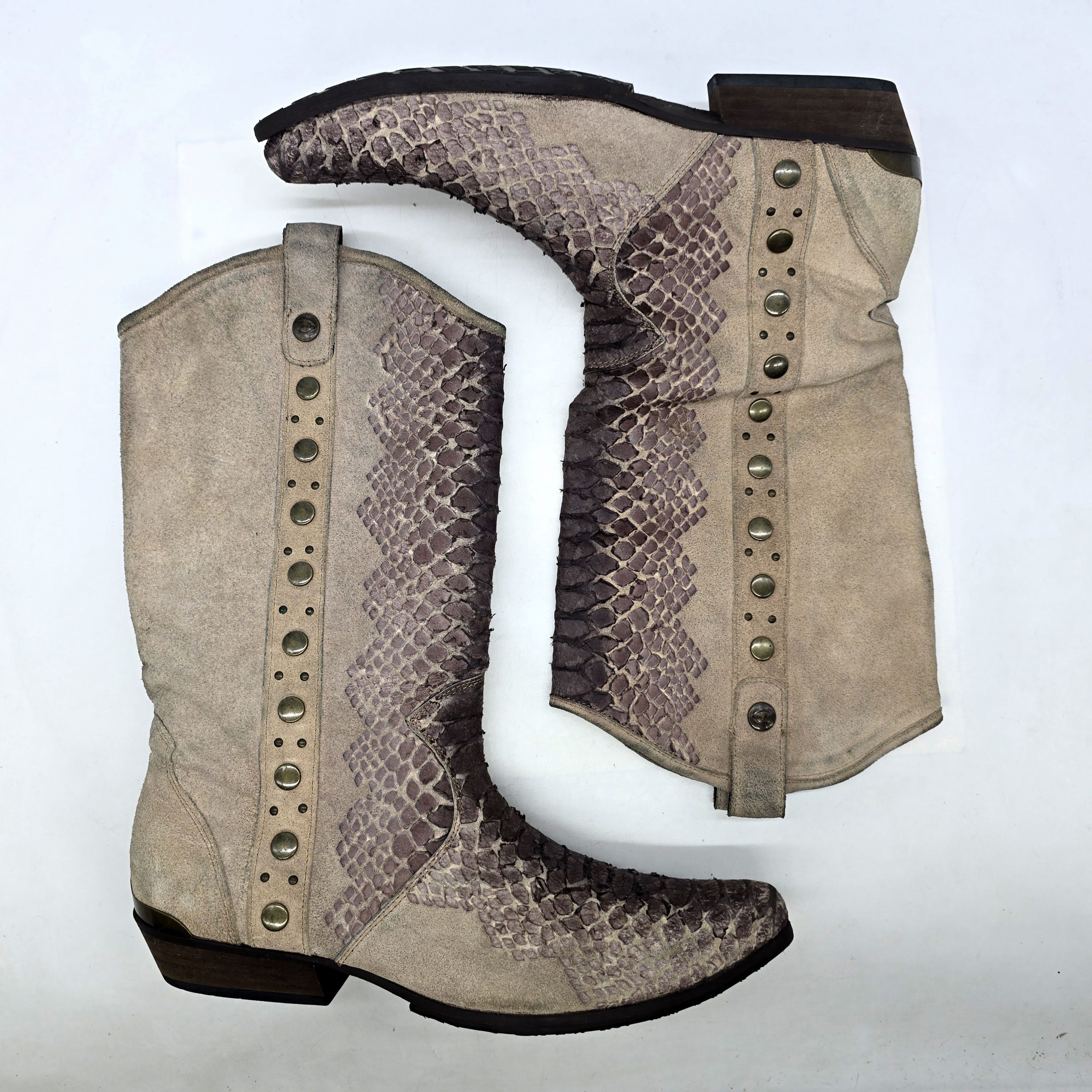 Roberto Cavalli Just Cavalli - Archive Phyton Paneled Western Boots Size US 9 / EU 42 - 5 Thumbnail