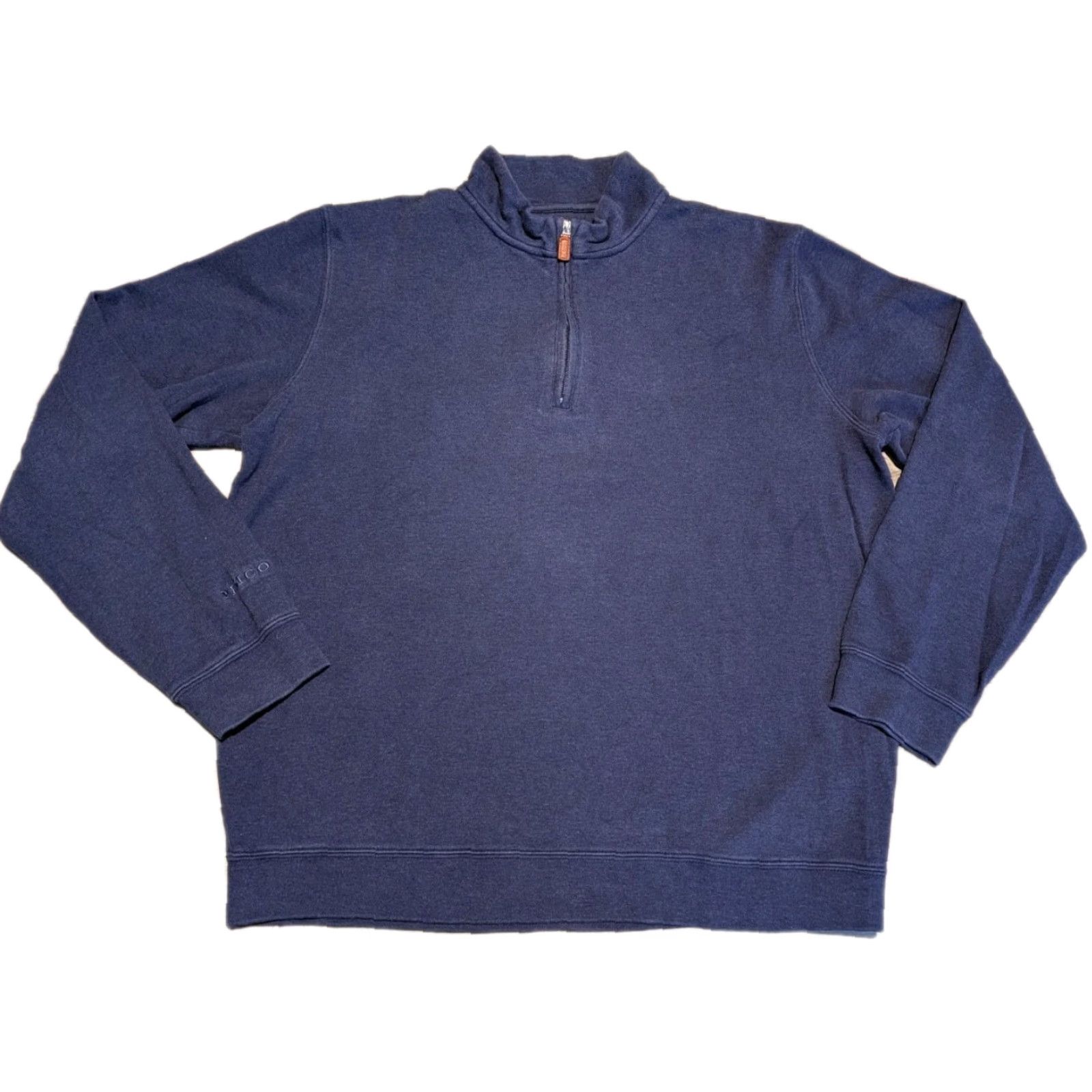 johnnie-O Johnnie-O Quarter Zip Pullover Cotton Sweater Heather Navy Sz L Pullover Regular Knit 1/4 Zip Mens Standing Logo Golf Preppy Classic Outdoor Size US L / EU 52-54 / 3 - 2 Thumbnail
