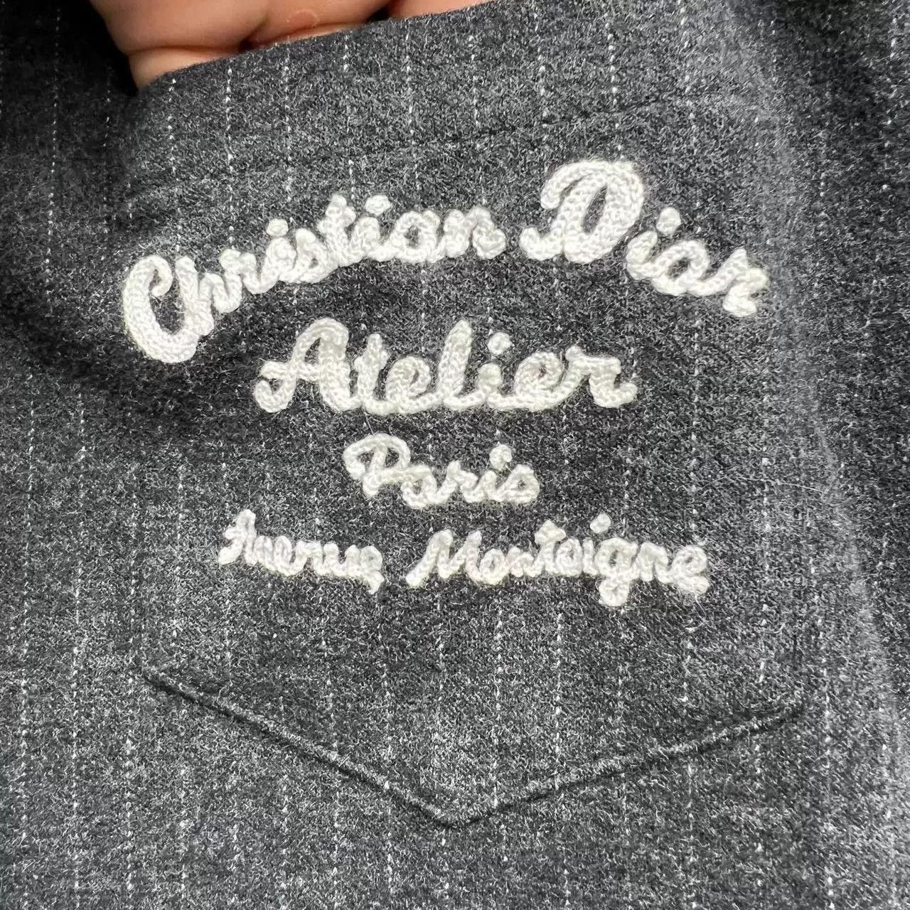 Dior DIOR Men's Embroidered Pocket Striped Wool SS L (New) Size US L / EU 52-54 / 3 - 5 Thumbnail