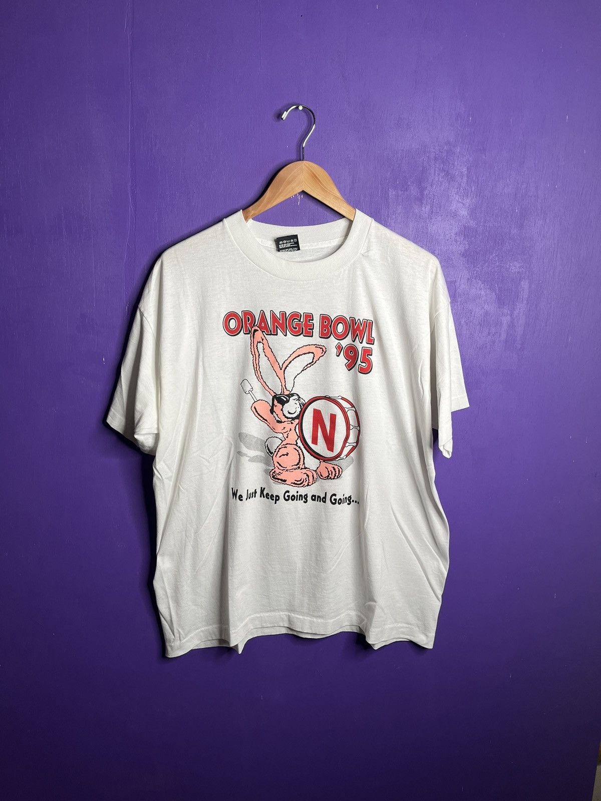 Vintage 1995 Nebraska orange bowl marching band t-shirt