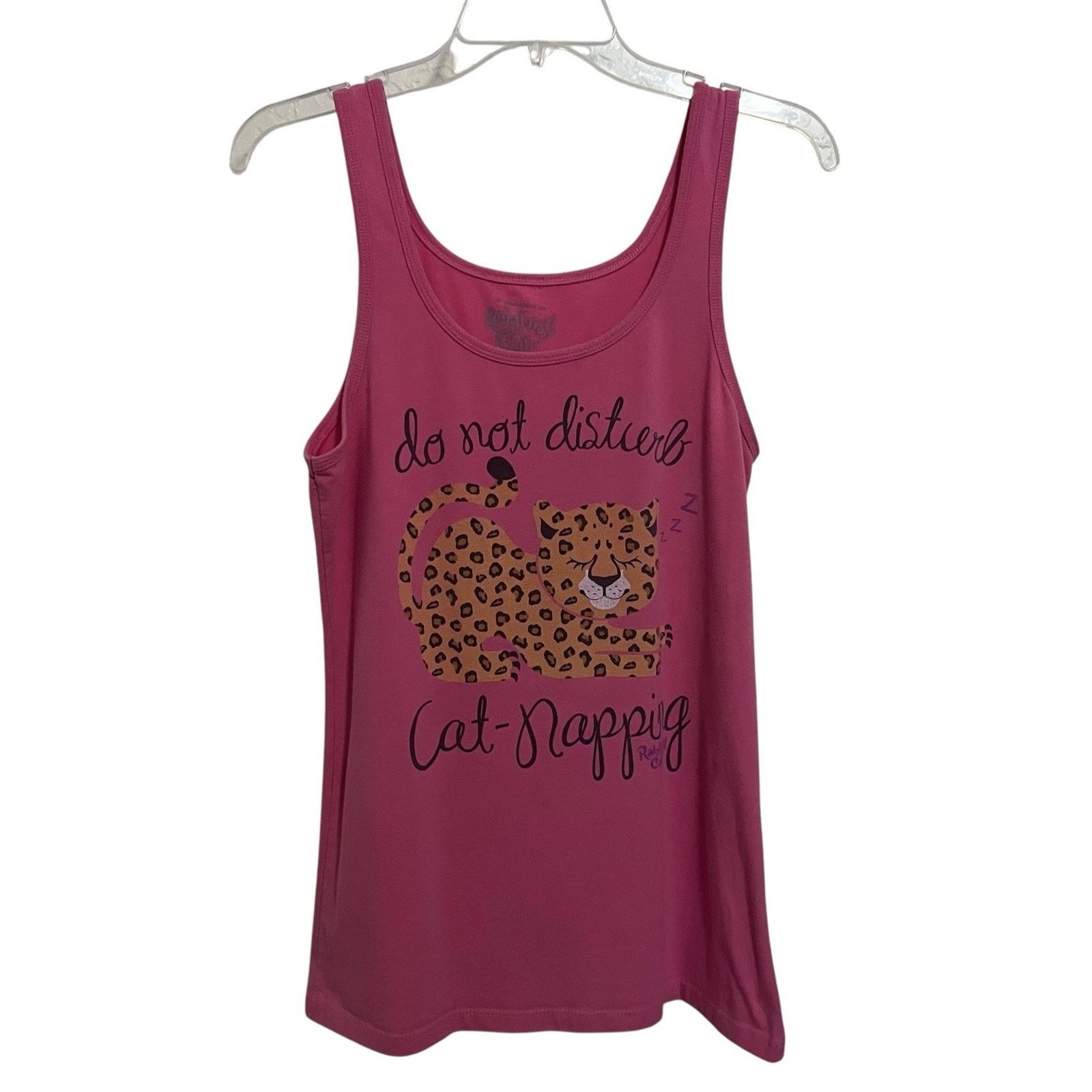 Rainforest × Vintage Rainforest Cafe | Y2K Leopard Cat Napping Tank Top XL Pink Size XL / US 12-14 / IT 48-50 - 1 Thumbnail