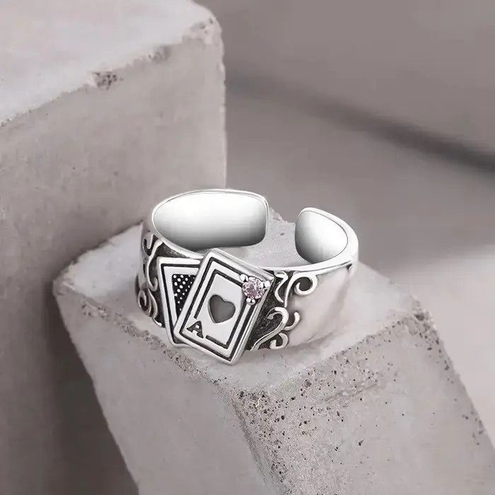 Jewelry Crystal Poker Ring Size ONE SIZE - 2 Thumbnail