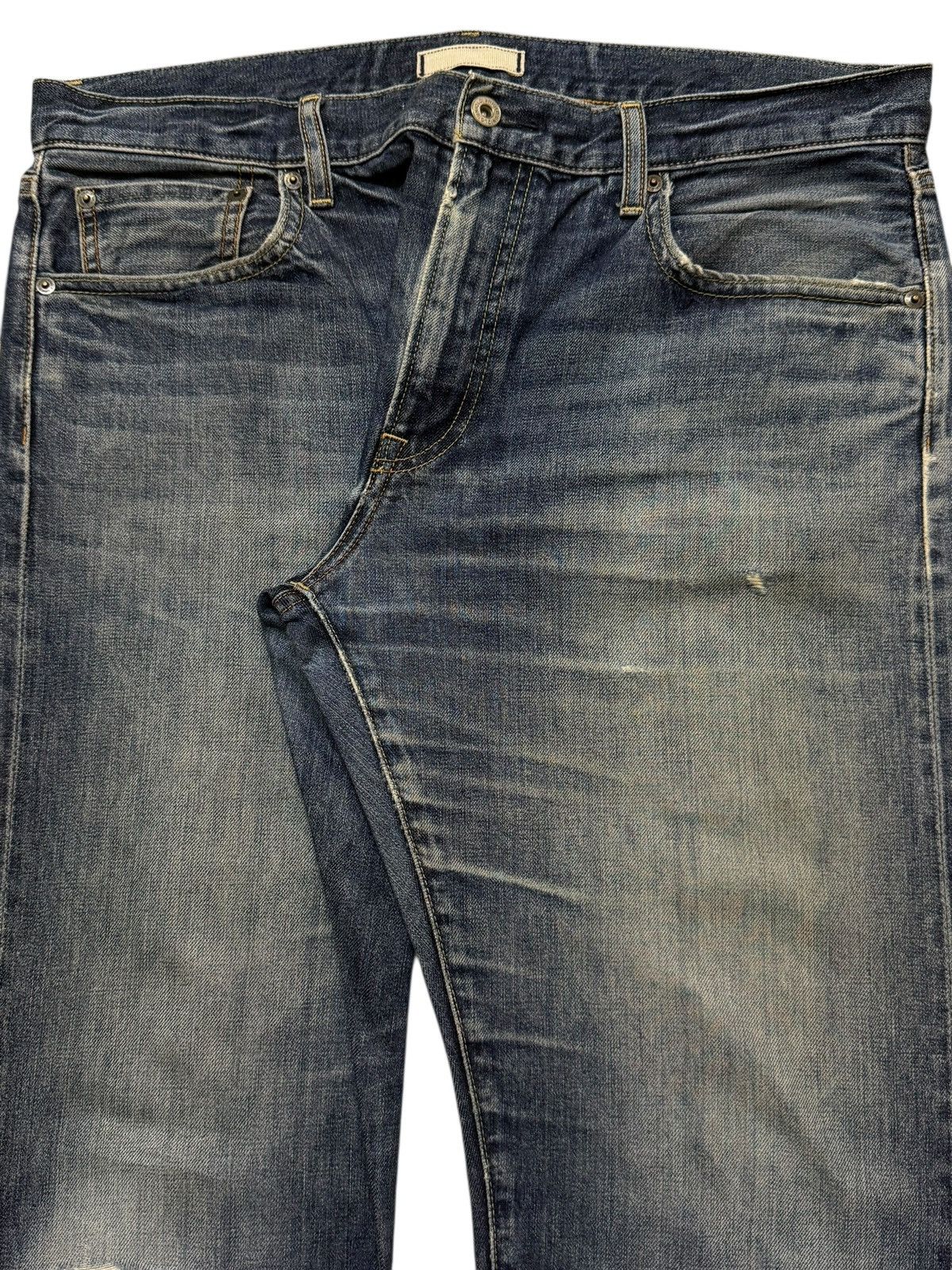 Uniqlo Vintage Y2K Uniqlo Selvedge Faded Wash Distress Straight Leg Size US 36 / EU 52 - 3 Thumbnail
