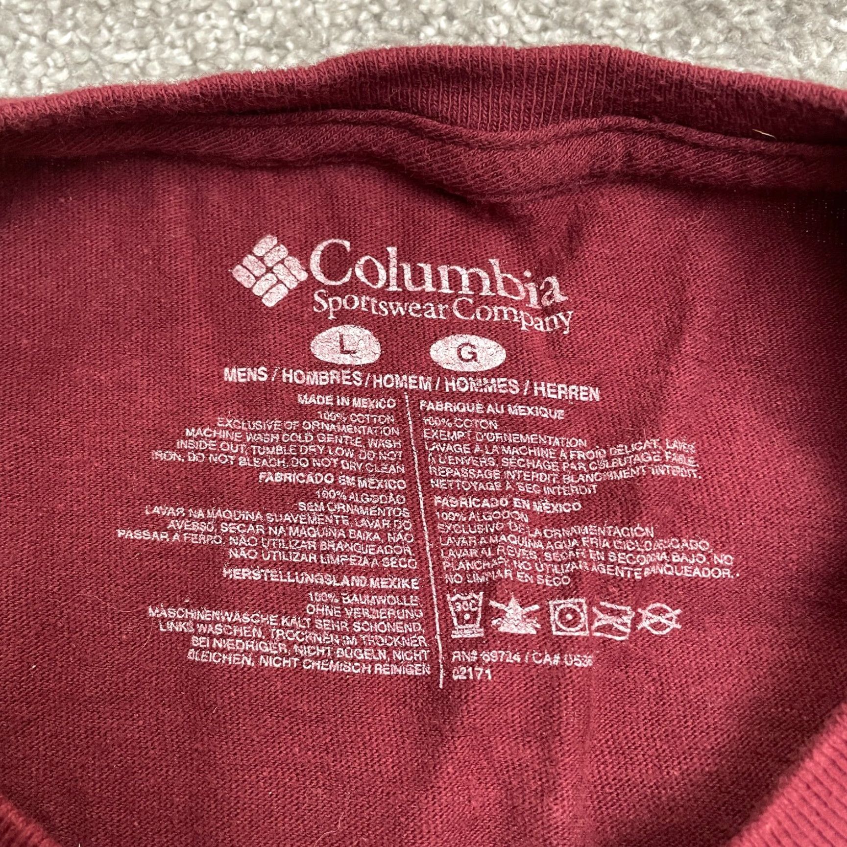 Vintage Columbia PFG T-Shirt Mens Large Red Crew Neck Long Sleeve Cotton Logo Tee Top Size US L / EU 52-54 / 3 - 5 Thumbnail
