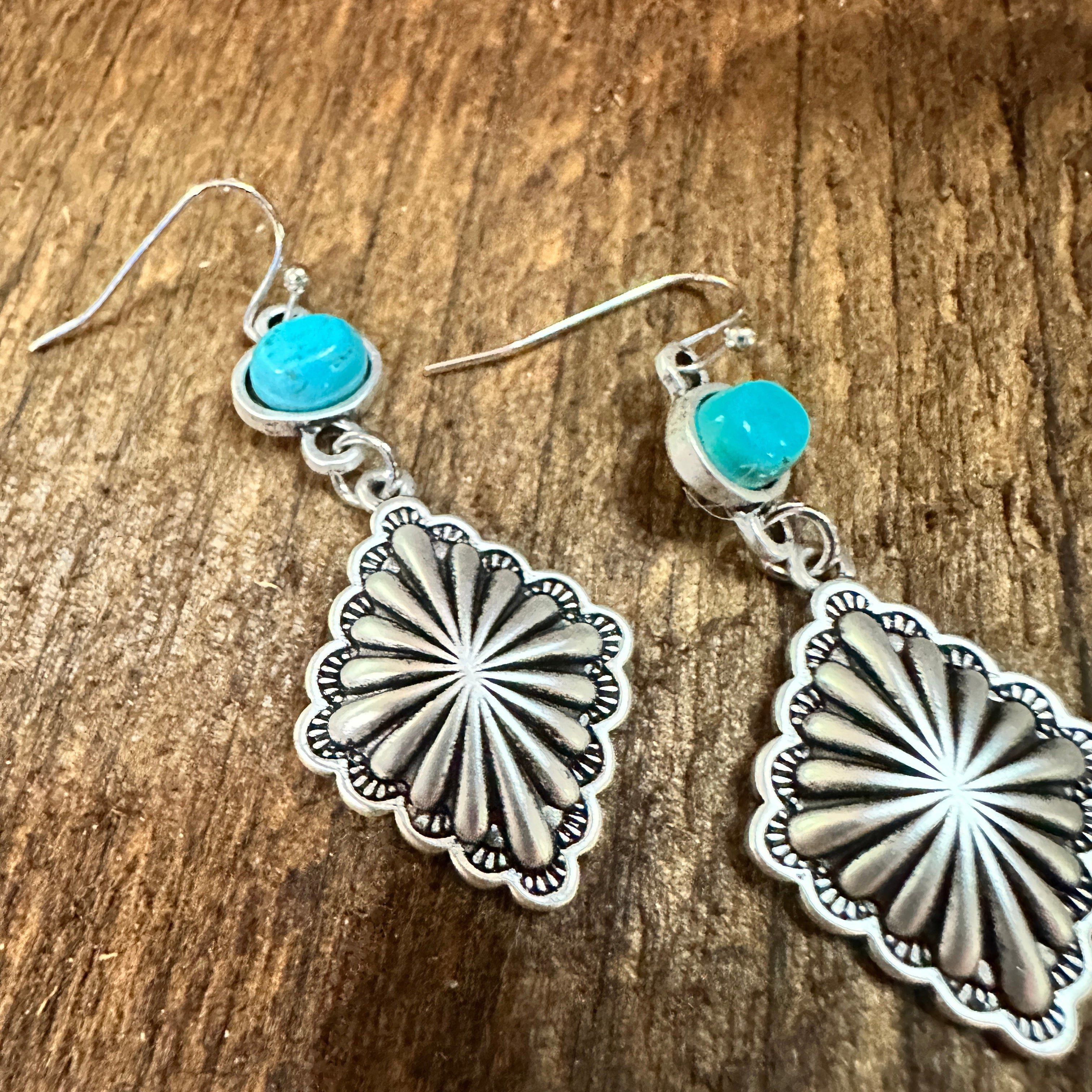 Other Concho Turquoise Drop Earrings, Southwestern Chic Design, Sh Size ONE SIZE - 2 Thumbnail
