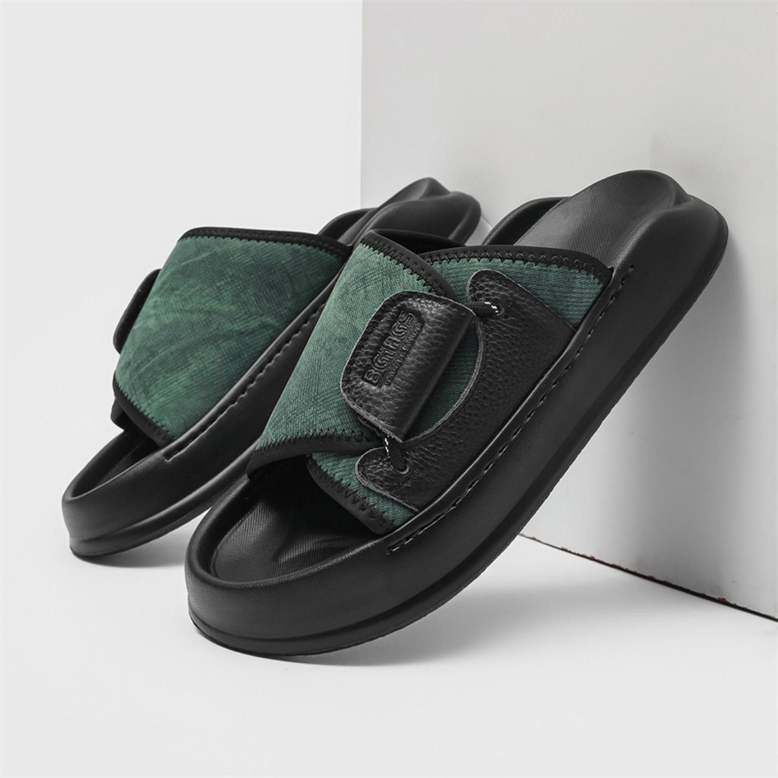 Other Stylish Green and Black Slip-On Sandals Size US 9 / EU 42 - 1 Thumbnail
