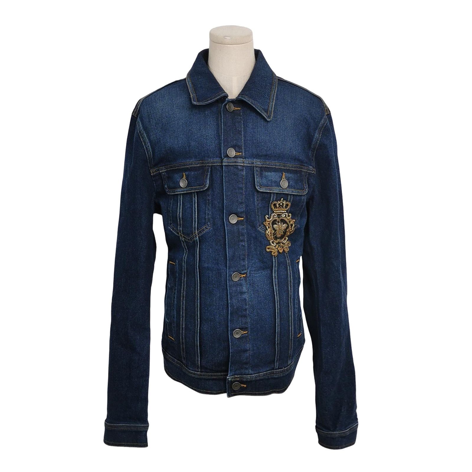 Dolce & Gabbana Dolce & Gabbana Embroidered Bee Denim Jacket 46 Size US S / EU 44-46 / 1 - 1 Thumbnail