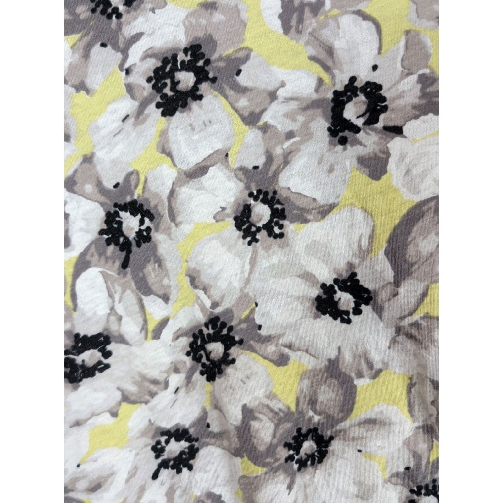 J. Jill J. Jill Love Linen Pullover Top Women's L Black White Floral 3/4 Sleeve Size L / US 10 / IT 46 - 2 Thumbnail