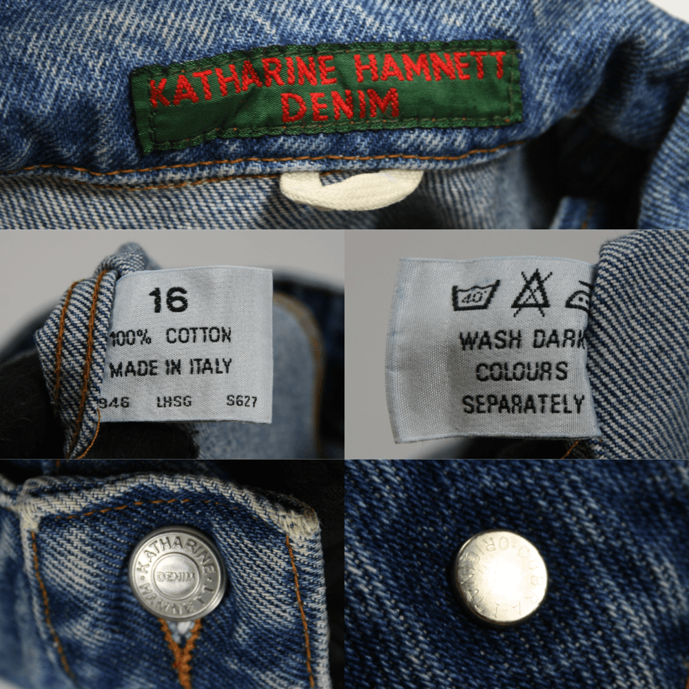Katharine Hamnett London 90S Denim Trucker Y2K Jacket Vintage Size XL / US 12-14 / IT 48-50 - 9 Thumbnail