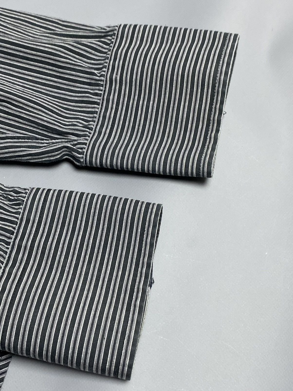 Thierry Mugler Vintage Thierry Mugler Striped Slim Snap Button Shirt Sz 40 Size US M / EU 48-50 / 2 - 11 Thumbnail