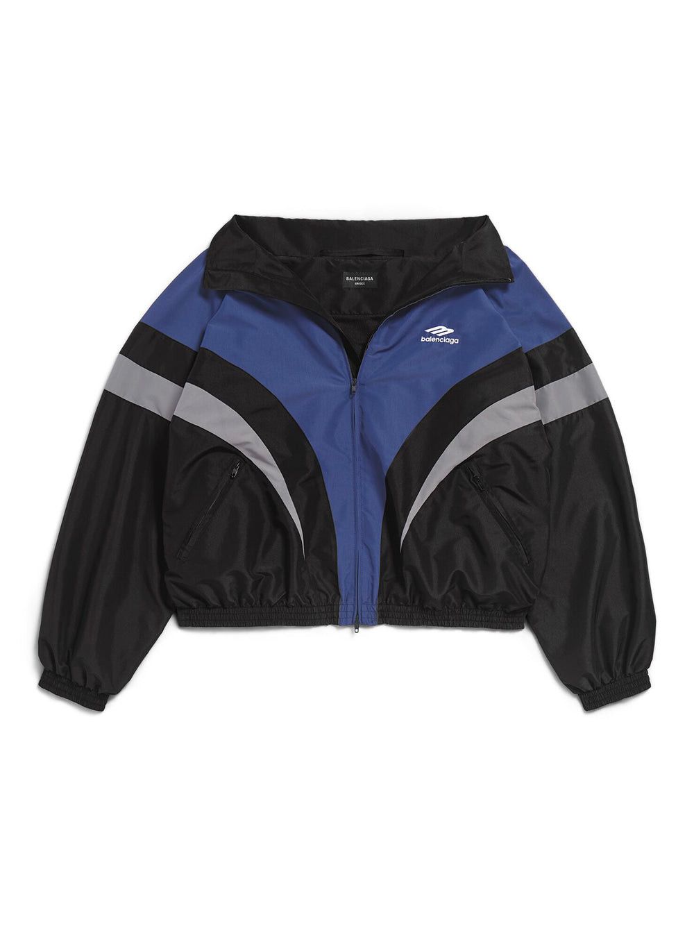 image of Balenciaga Off Shoulder Tracksuit 3B Sports Icon Jacket in Black, Men's