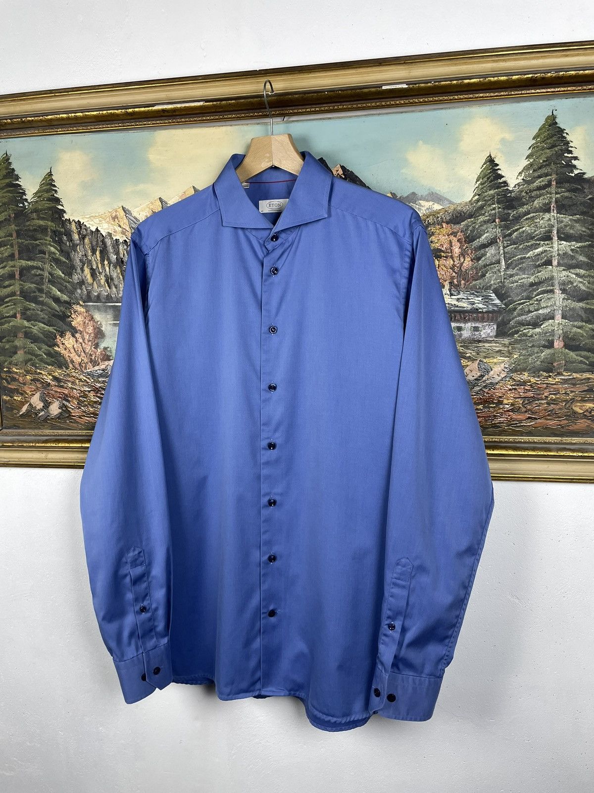 Eton Eton Blue Button Ups Shirt Old Money Luxury Designer Premium Size US XL / EU 56 / 4 - 2 Thumbnail