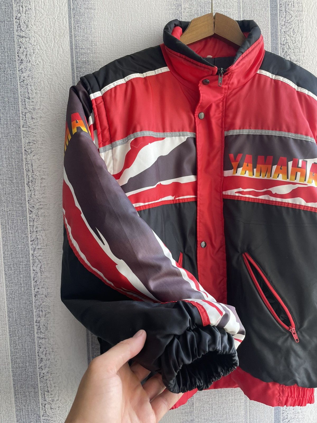 Yamaha Vintage 80s Yamaha Racing 2In1 Nylon Jacket Made In Italy Size US XL / EU 56 / 4 - 3 Thumbnail