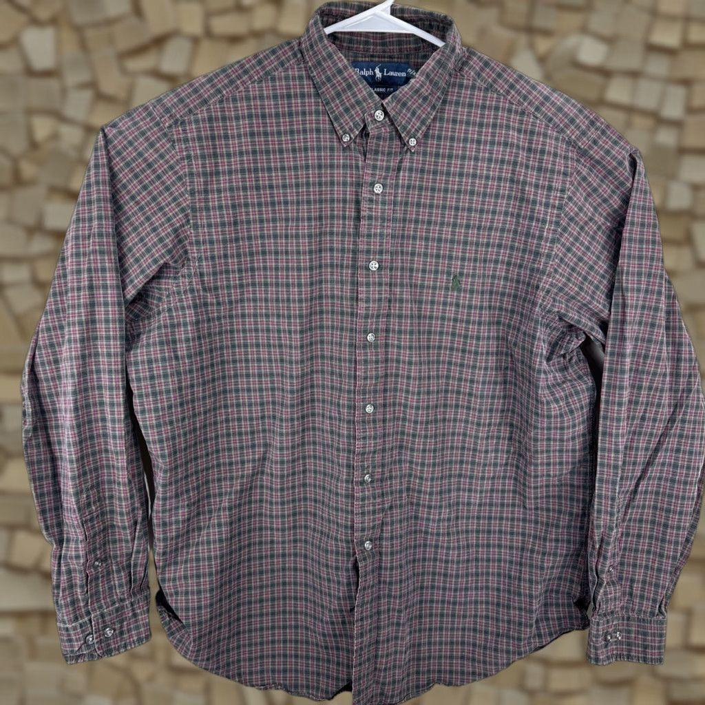 Polo Ralph Lauren VINTAGE Polo Ralph Lauren Mens Classic Fit Shirt XL Plaid Long Sleeve Button-Up Size US XL / EU 56 / 4 - 1 Thumbnail