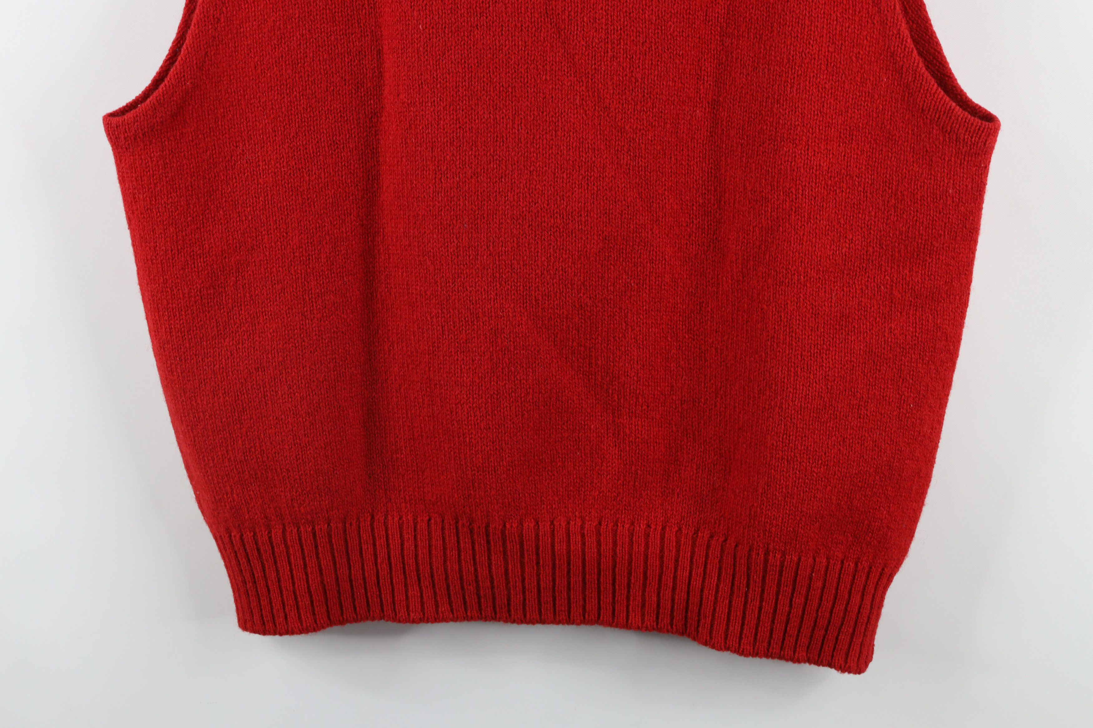 Vintage Vintage 70s Streetwear Knit V-Neck Sweater Vest Red USA Size US L / EU 52-54 / 3 - 7 Thumbnail
