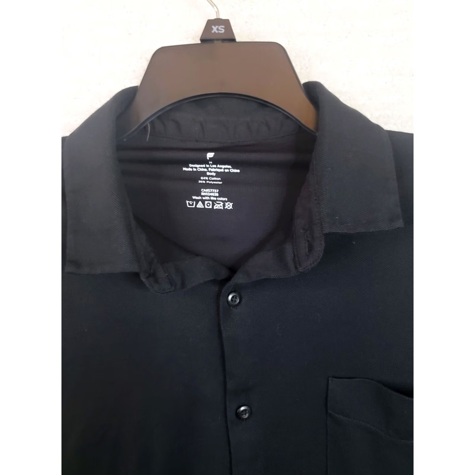 Fabletics Fabletics Shirt Mens M Black Athletic Button Up Long Sleeve Stretch Knit Embroidered Collared Size US M / EU 48-50 / 2 - 4 Thumbnail