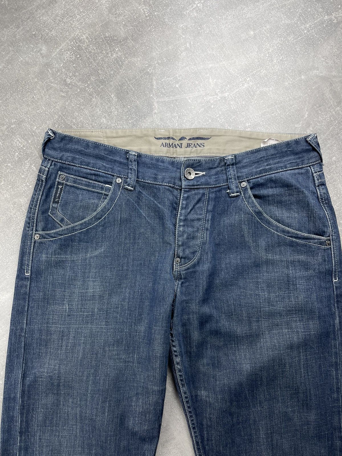 Armani Armani Jeans Vintage 00s Indigo 007 AJ Logo Denim Jeans Size US 33 - 8 Thumbnail