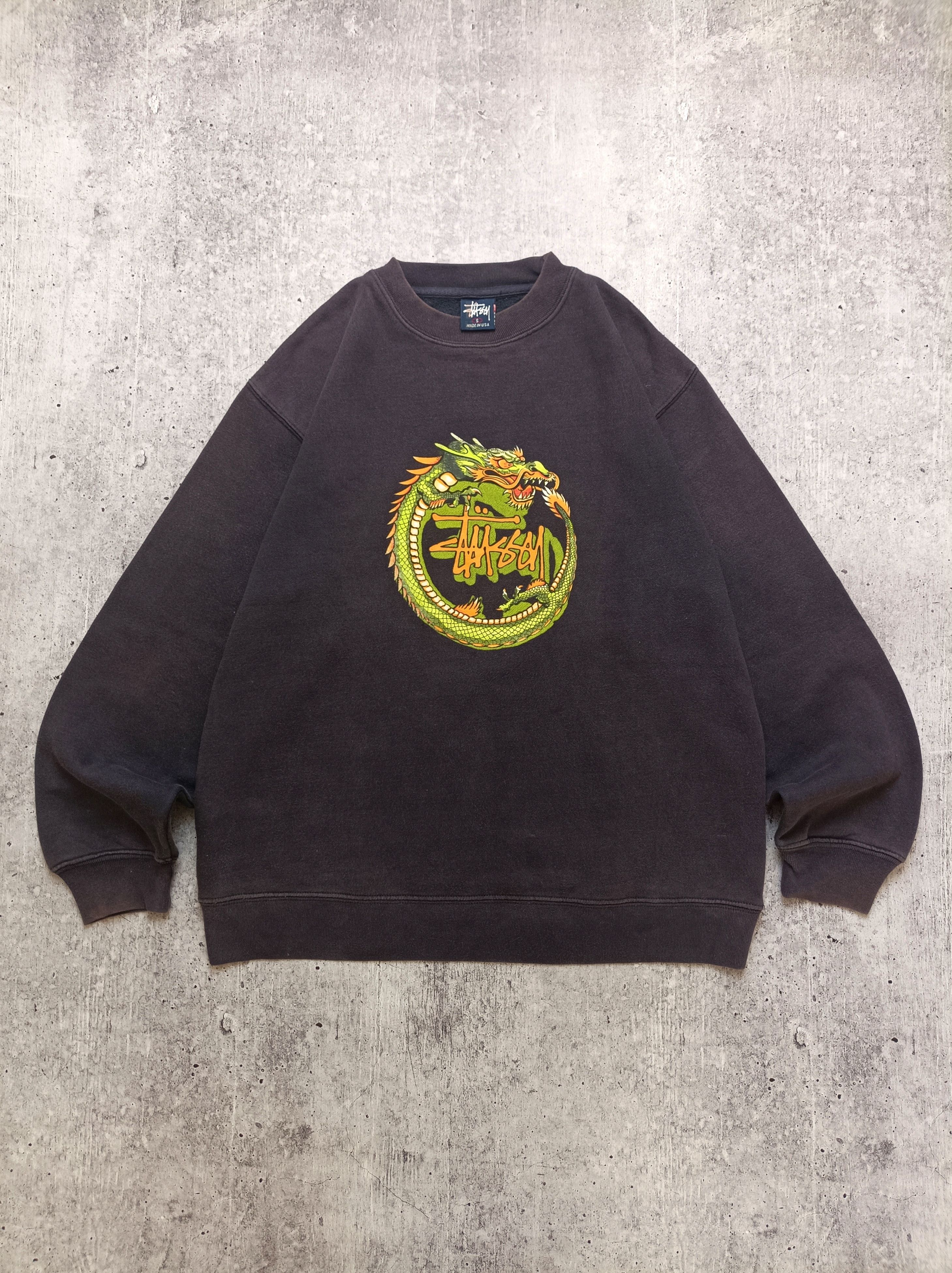 Vintage Vintage Stussy Dragon Logo Sweatshirt 90s Very Rare