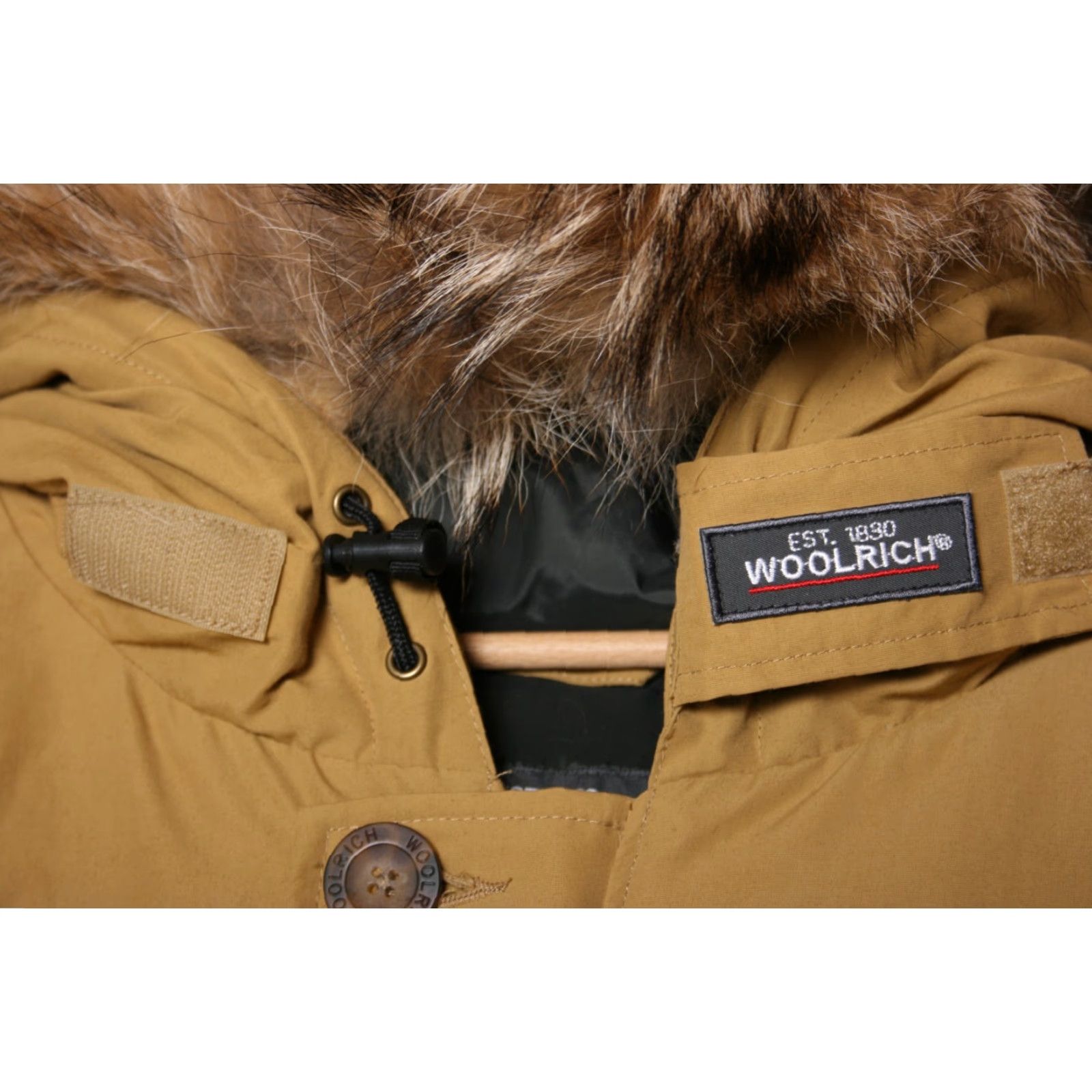 Vintage Woolrich Jacket 3XLT Bomber Hooded Coyote Fur Trim Winter 60/40 Cotton Nylon 60/40 Down Tan Mens Large & Tall Size US XXL / EU 58 / 5 - 4 Thumbnail