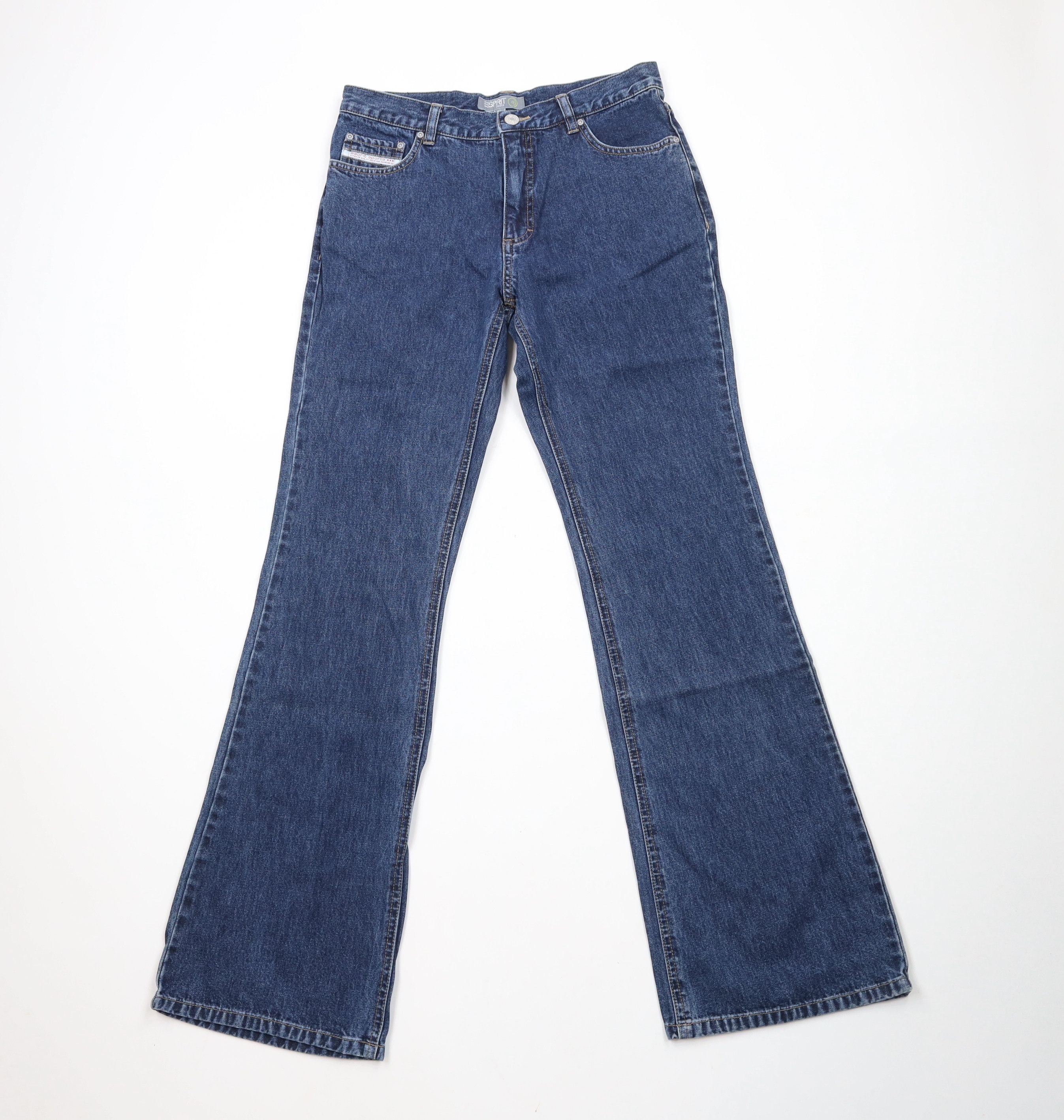 Esprit × Vintage Vintage Y2K Esprit Babydoll Flared Wide Leg Denim Jeans Blue Size 28" / US 6 / IT 42 - 1 Thumbnail