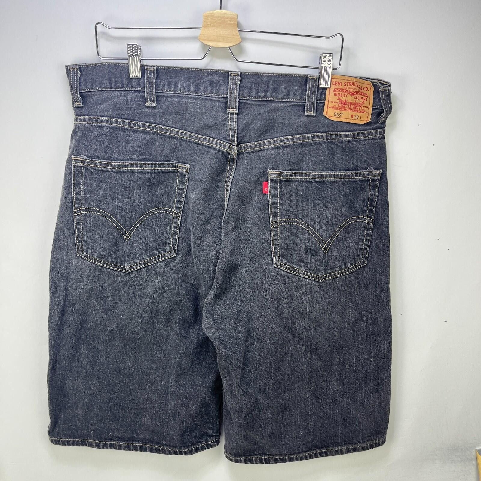 Levi's Vintage Levi's 569 Loose Straight Black Denim Jean Shorts 38 Size US 38 / EU 54 - 1 Thumbnail