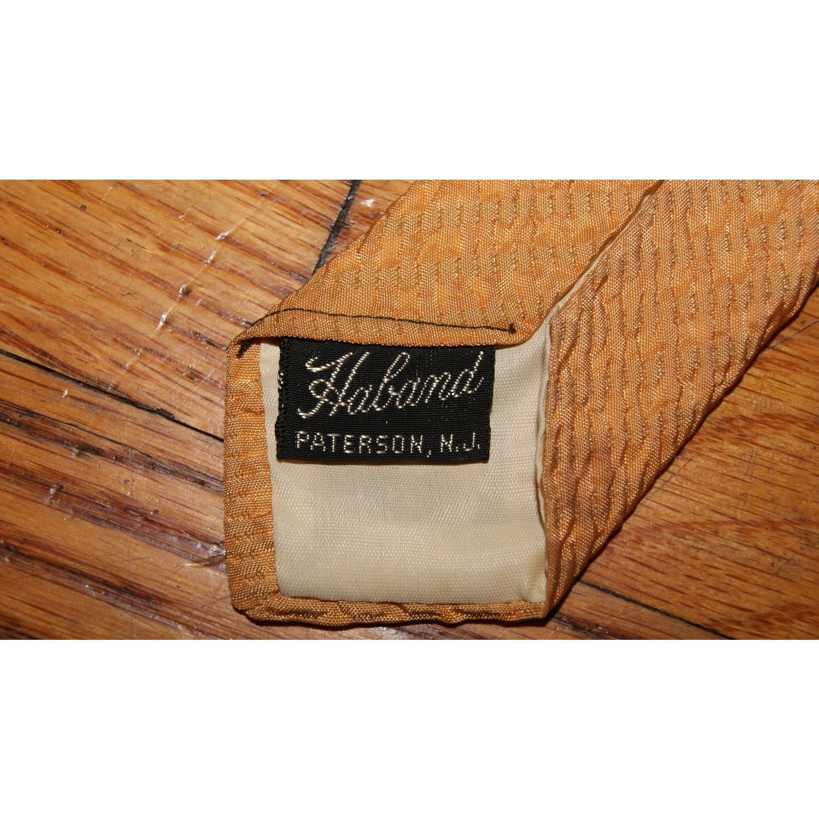 Haband VTG 50s 60s Orange Brown Geometric Tie Haband Paterson, NJ Size ONE SIZE - 4 Thumbnail