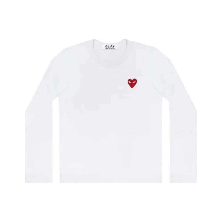 Comme des Garcons Comme des Garcons Play White Long Sleeve Tee 0079 Size US XXS / EU 40 - 1 Thumbnail