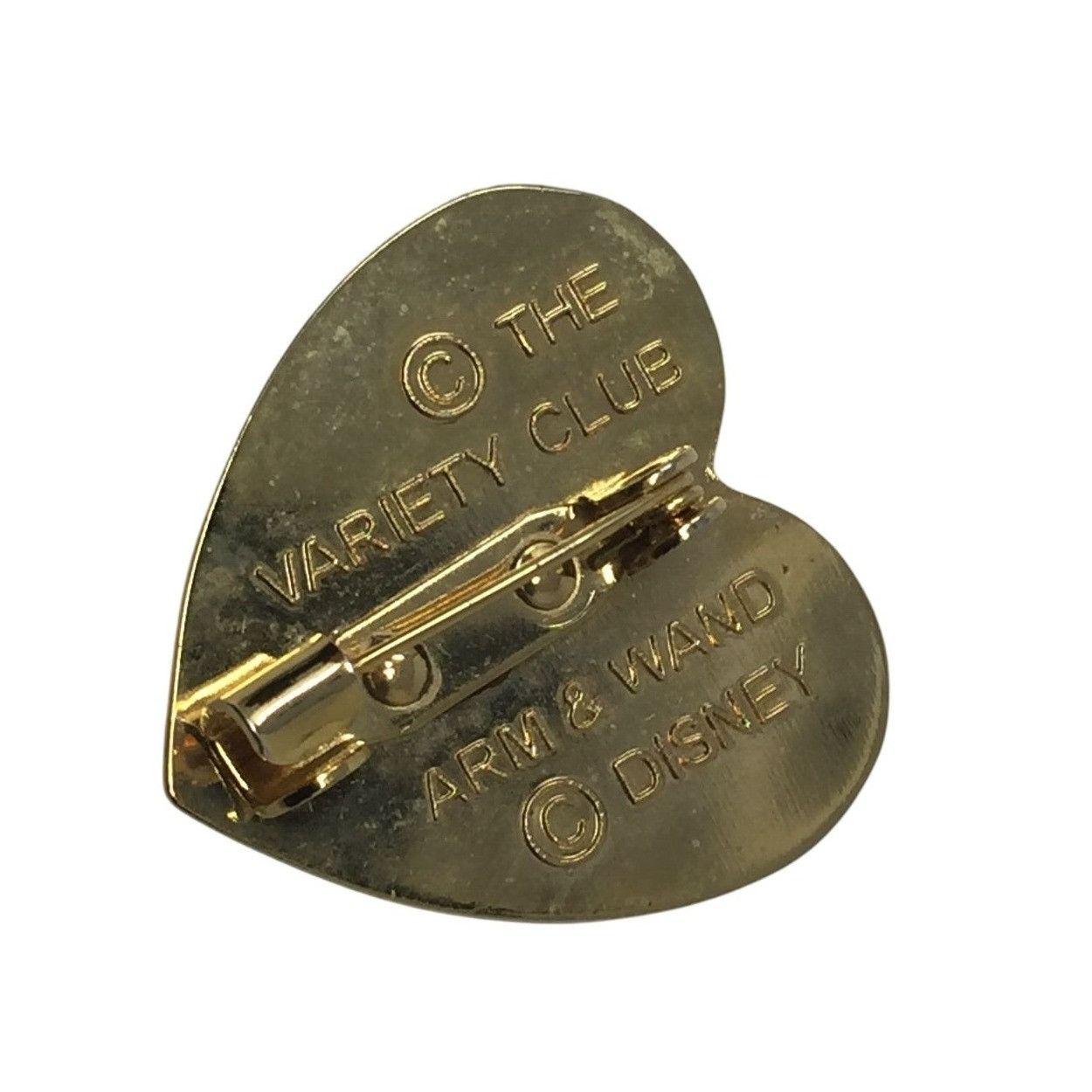 Disney The Variety Club Arm & Wand Vintage Goldtone Heart Shaped Di Size ONE SIZE - 3 Thumbnail