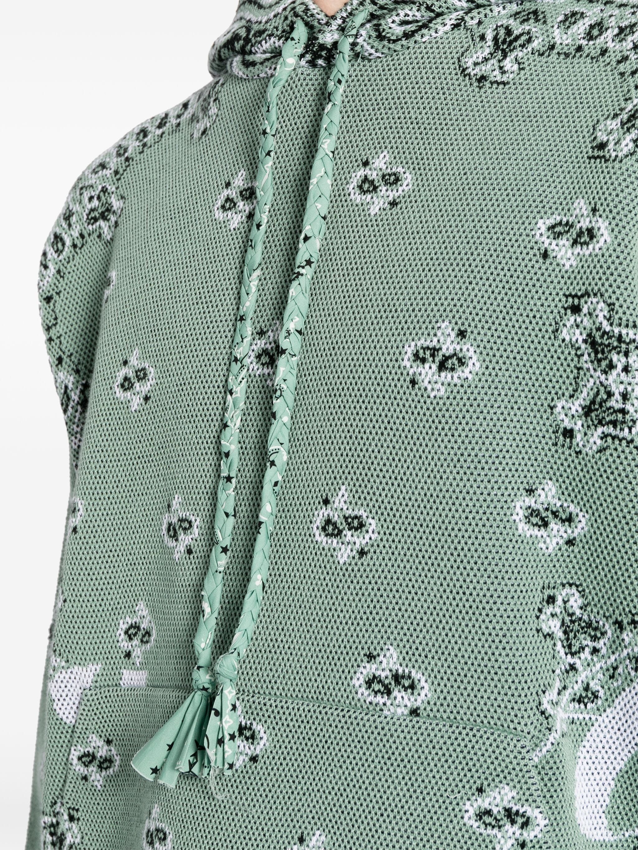 Amiri o1gr1nt1024 Bandana Knit Hoodie in Mint Size US S / EU 44-46 / 1 - 5 Thumbnail