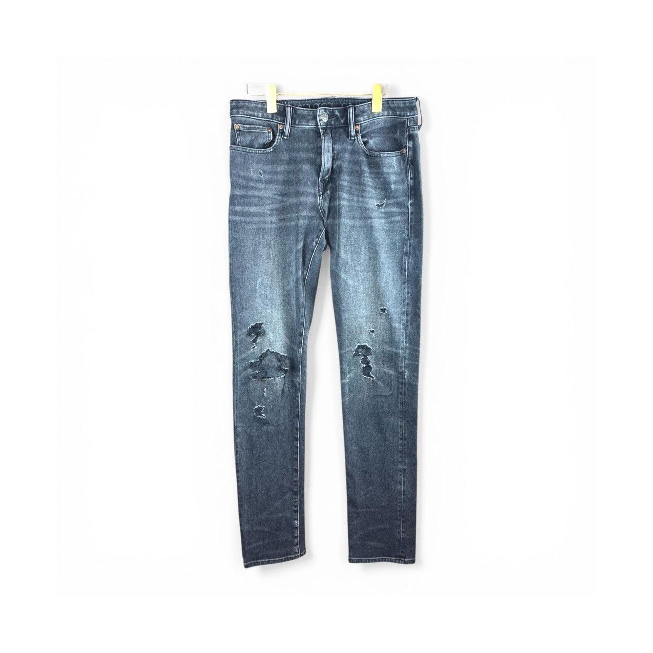 American Eagle Outfitters American Eagle Airflex 360 Distressed Black Jeans 32x34 Slim Size US 32 / EU 48 - 1 Thumbnail