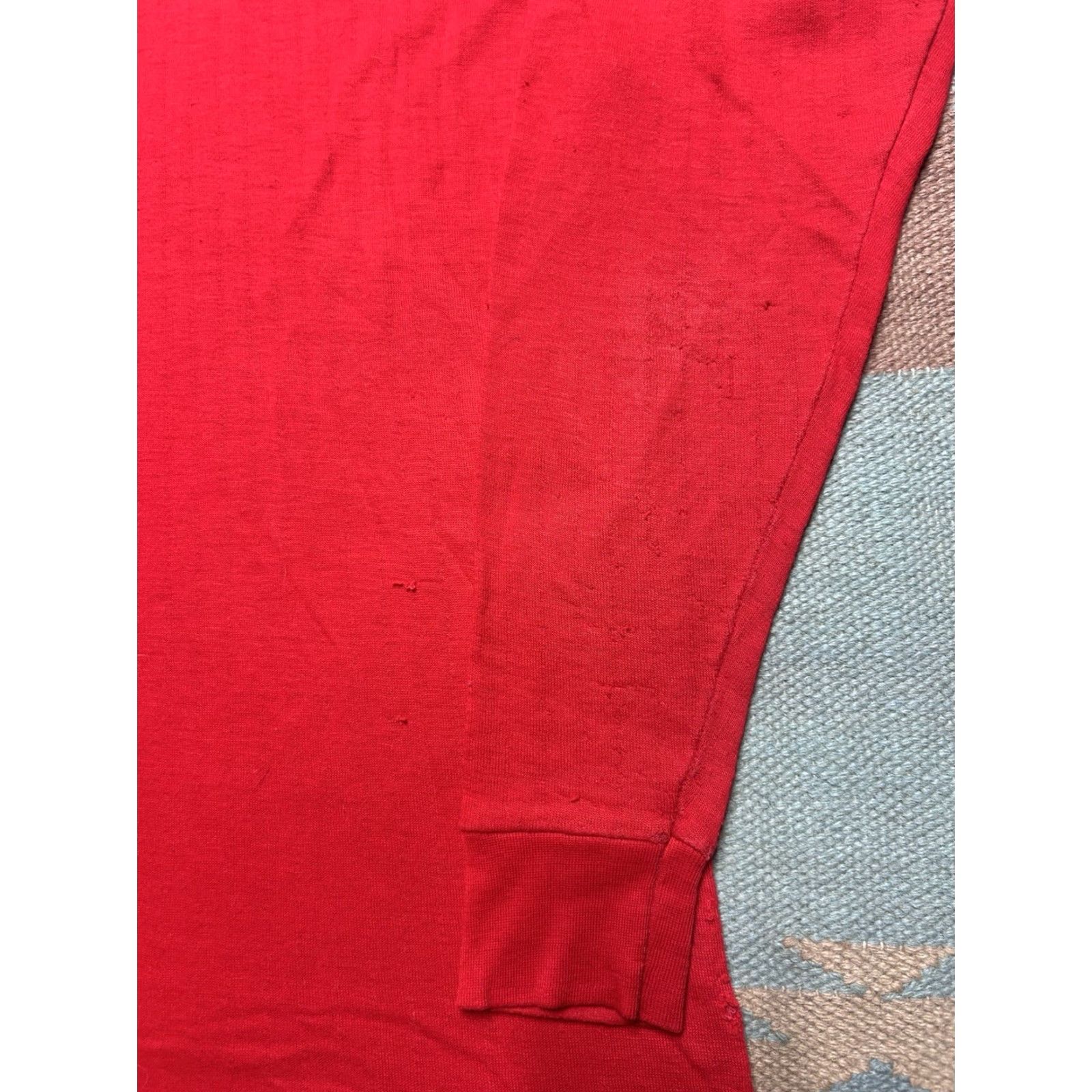 Vintage VINTAGE 80s long sleeve henley t shirt thermal 2 layer red distressed large Size US L / EU 52-54 / 3 - 5 Thumbnail