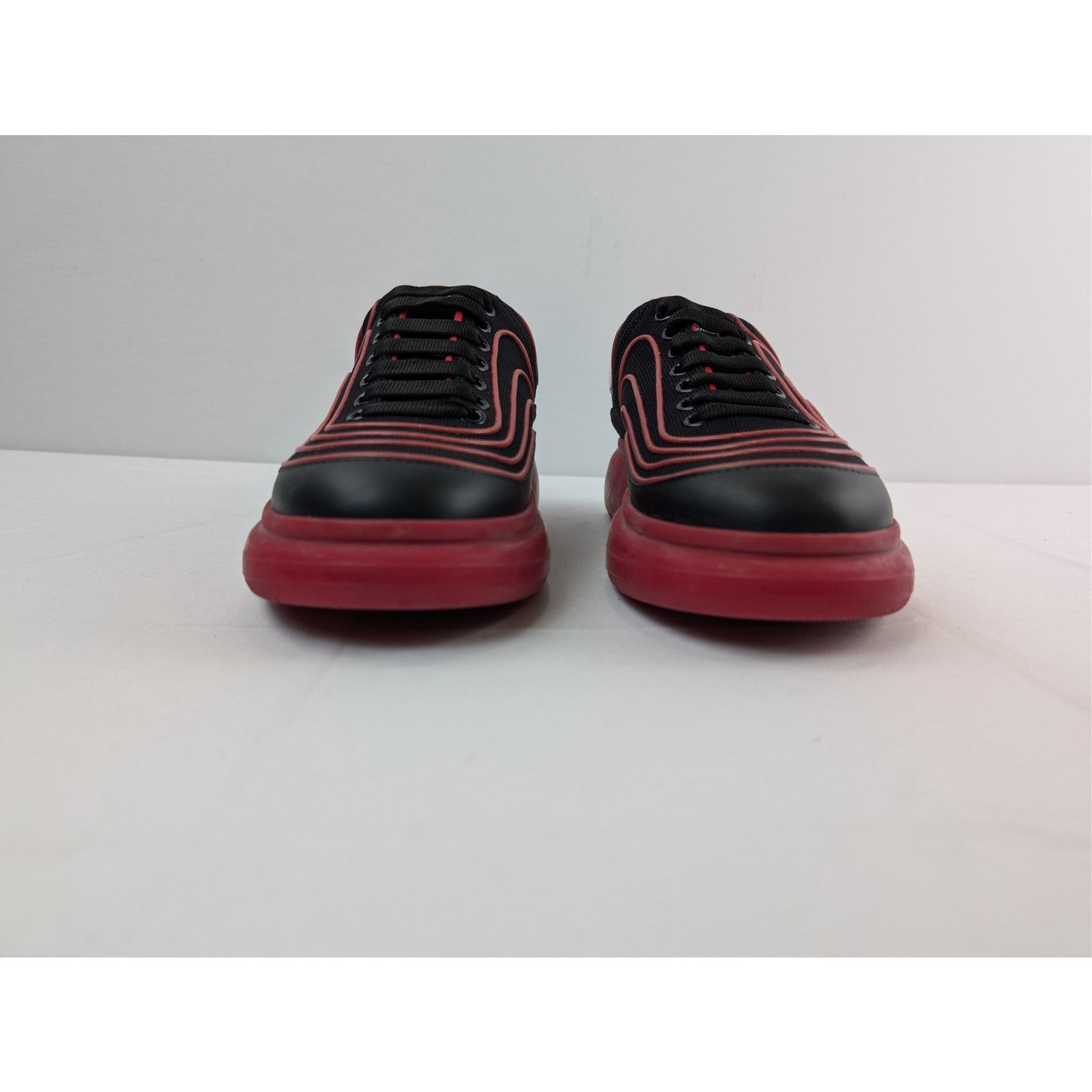 Alexander McQueen o1rshd1 Waves Knit Sneakers in Black/Red/White 43 Size US 10 / EU 43 - 9 Thumbnail