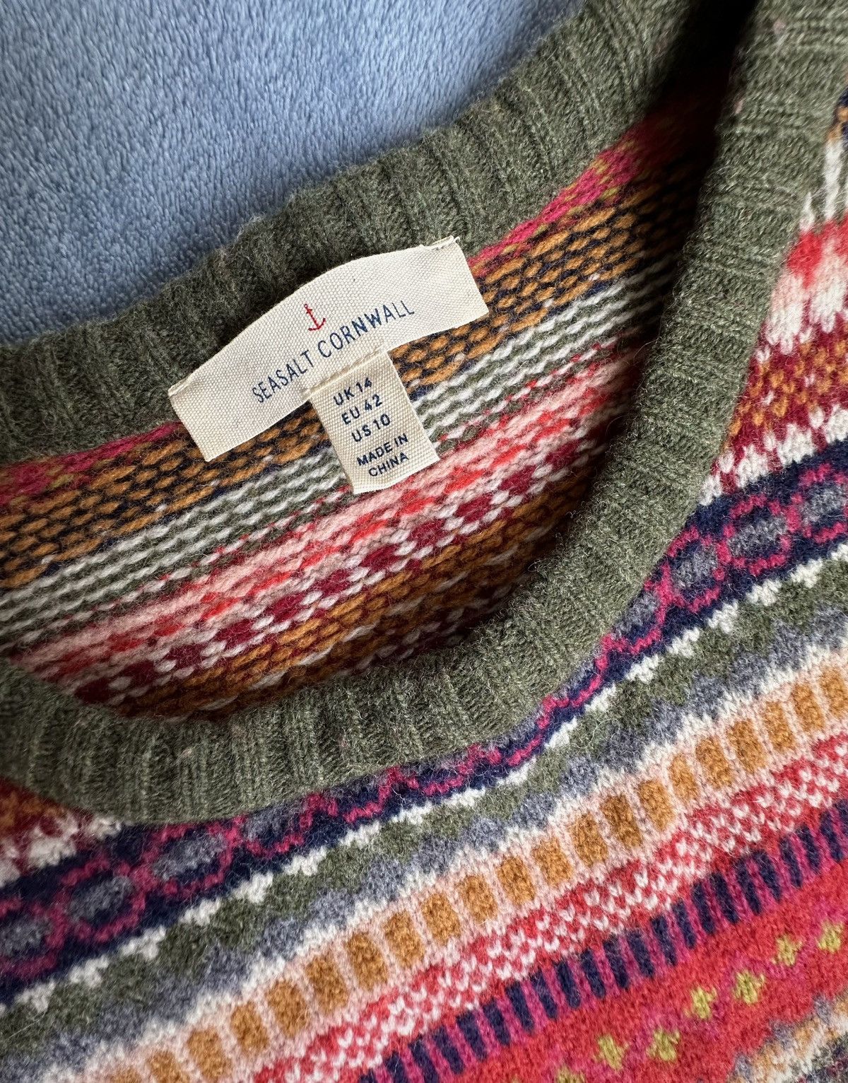 Other Fair Isle Merino Vest Ralph Lauren Style Seasalt Cornwall Size L / US 10 / IT 46 - 2 Thumbnail