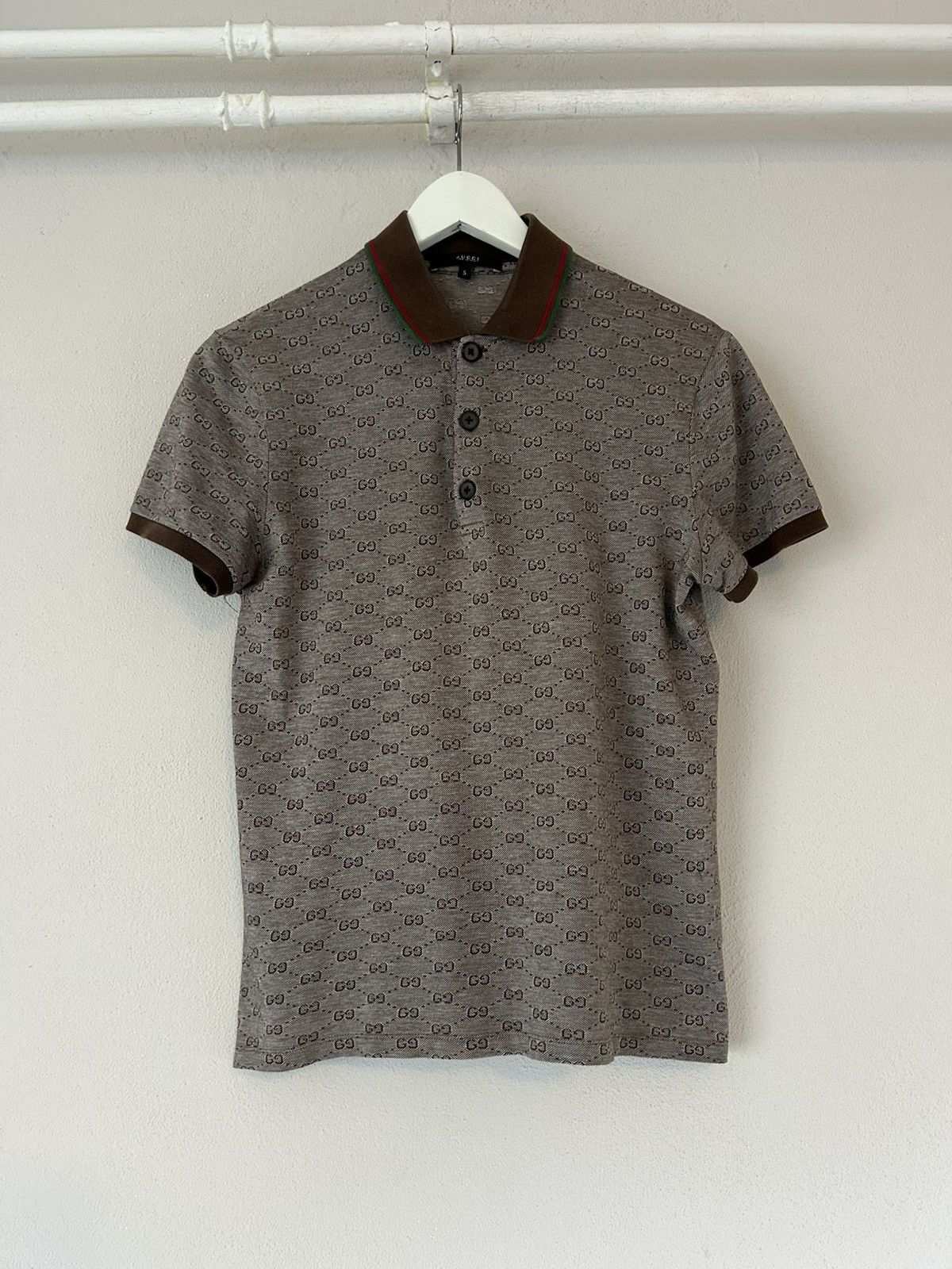 Gucci Gucci Monogram Polo with Signature Web Detailing Size US S / EU 44-46 / 1 - 1 Thumbnail