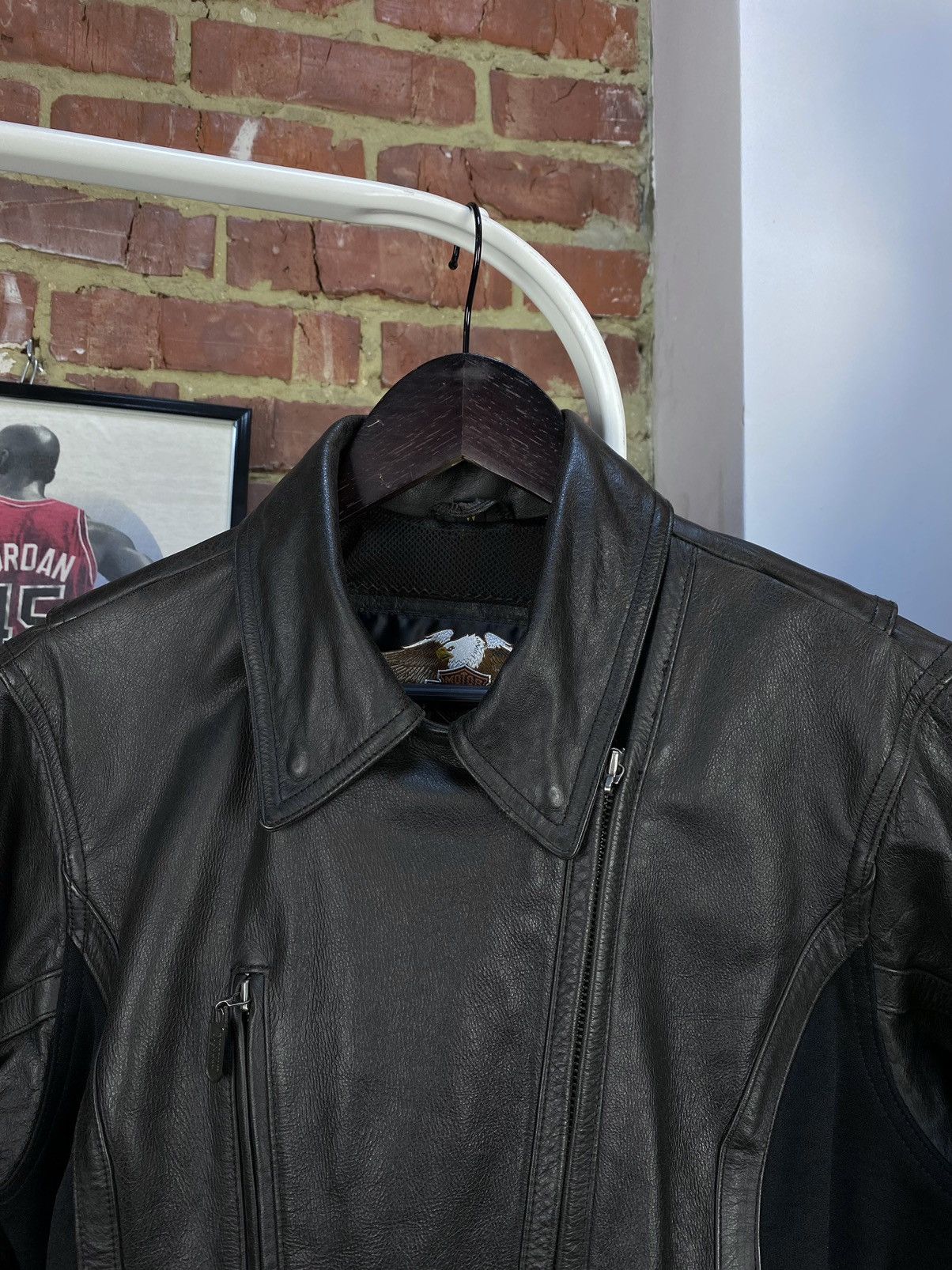 Harley Davidson × Vintage Harley Davidson Motorcycle Biker Black Leather Jacket Size M / US 6-8 / IT 42-44 - 11 Thumbnail