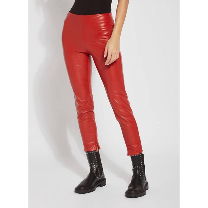 Designer LYSSE Katherine Toothpick Skinny Absolute Red Faux